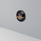 PURE BLOSSOM Oval Art Shelf In Oak Effect