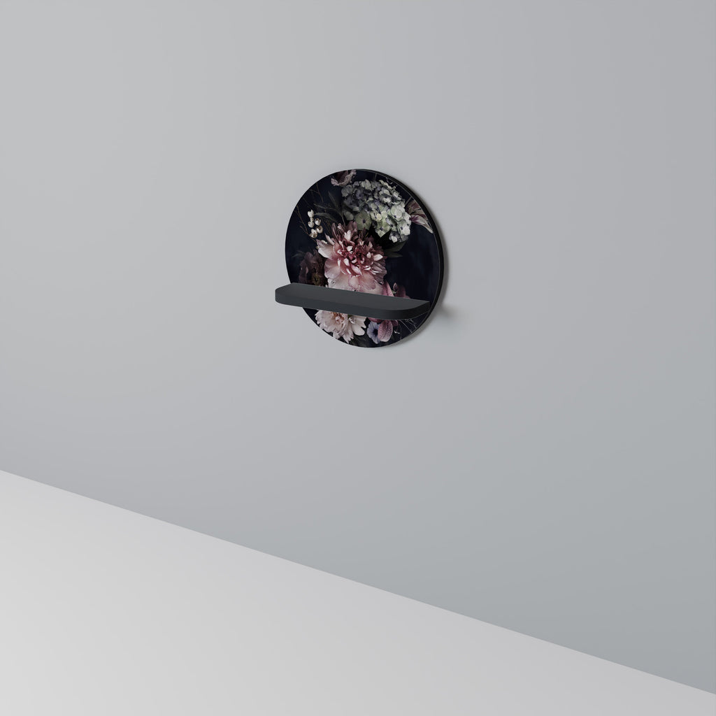 PURE BLOSSOM Rundes Kunstregal in Schwarz