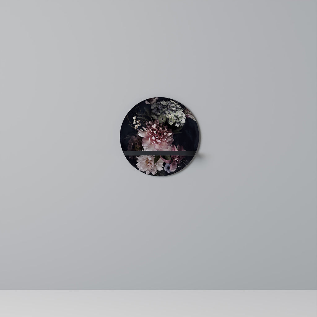 PURE BLOSSOM Rundes Kunstregal in Schwarz