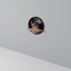 PURE BLOSSOM Round Art Shelf In Oak Effect