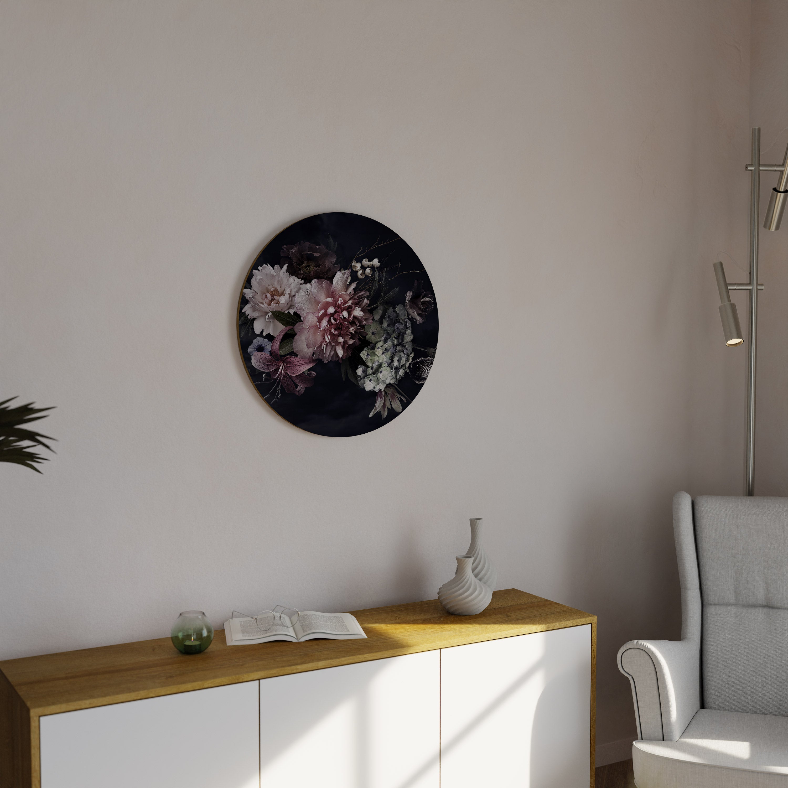 Runde Wandkunst PURE BLOSSOM