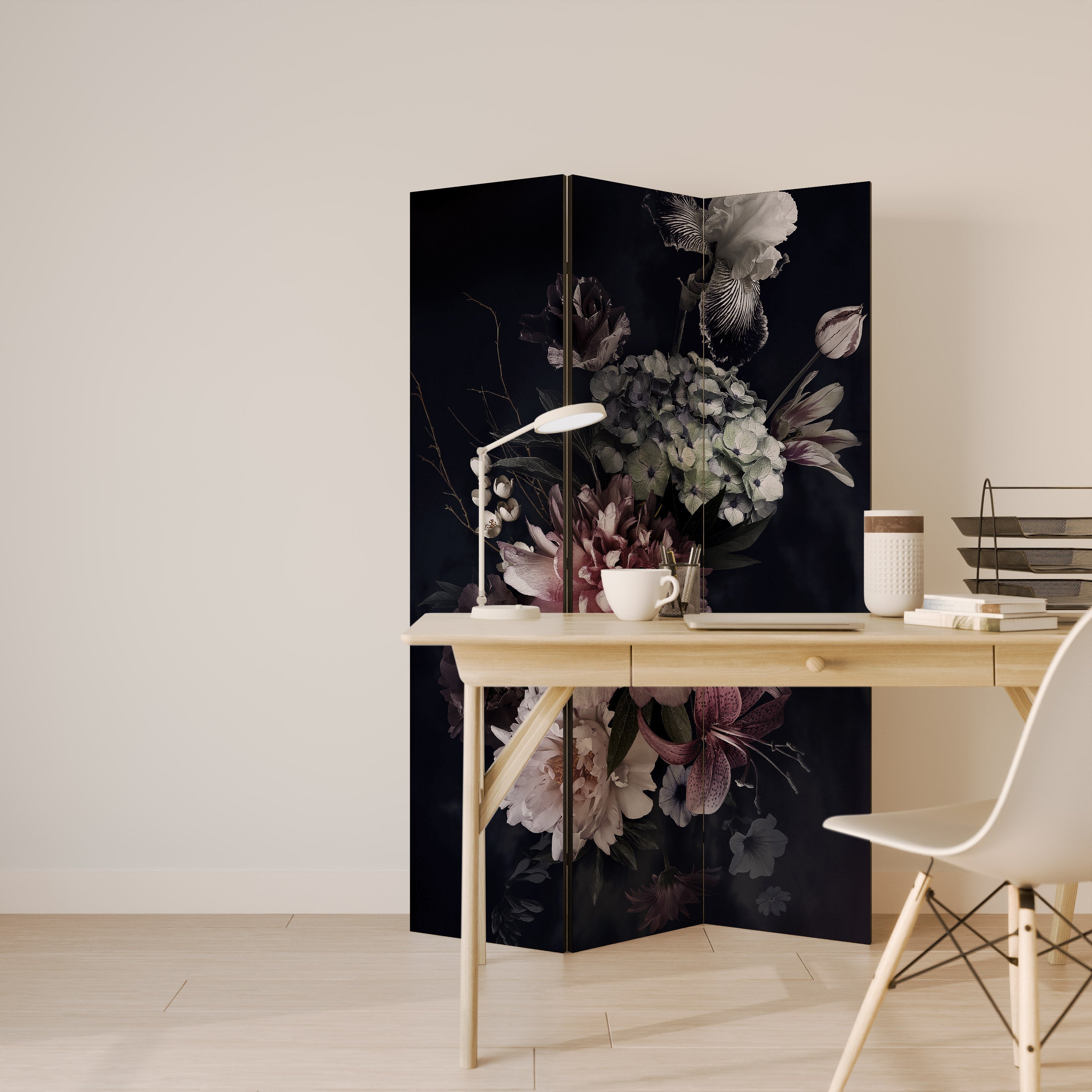 PURE BLOSSOM Dekorativer 3-teiliger Raumteiler