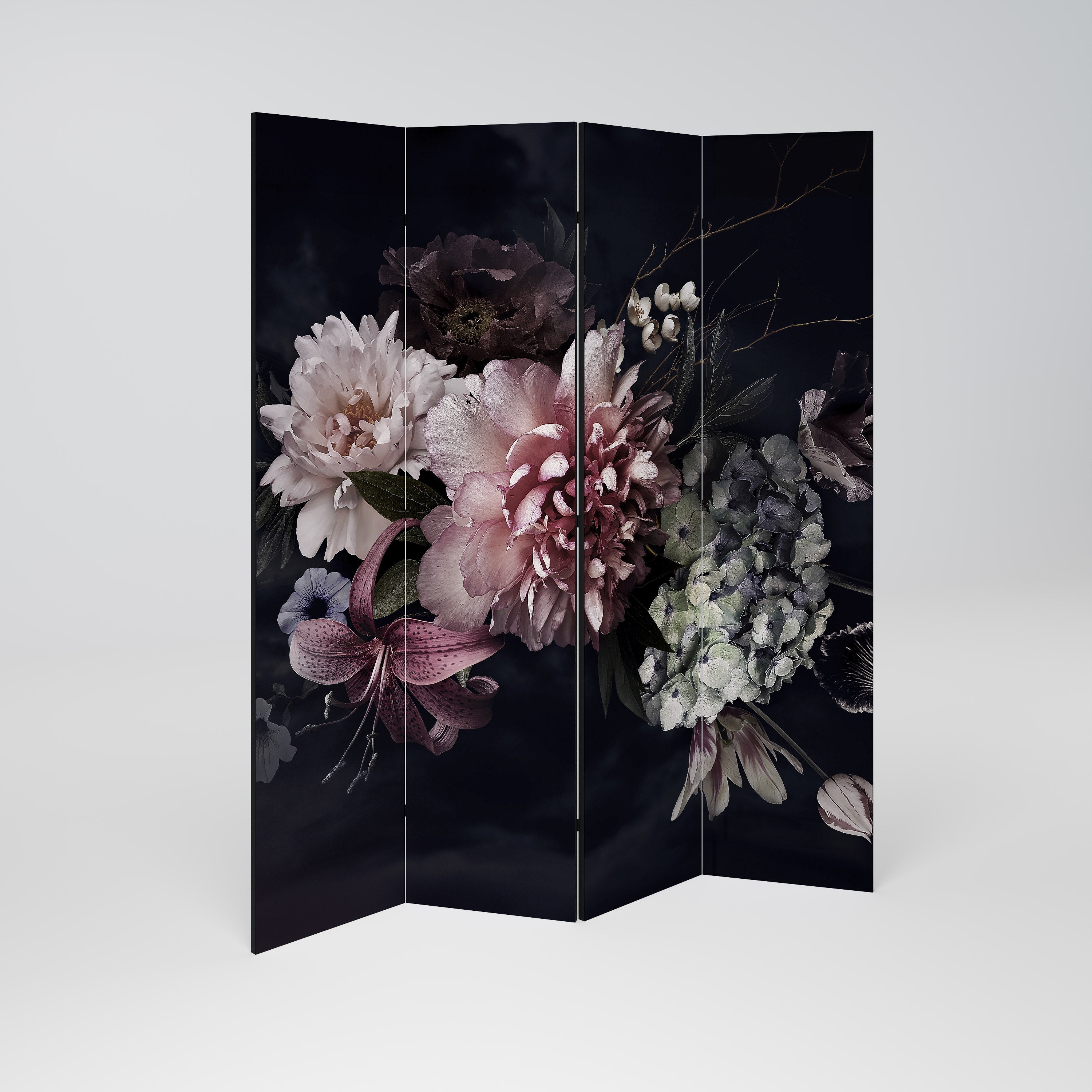 Dekorativer 4-teiliger Raumteiler PURE BLOSSOM