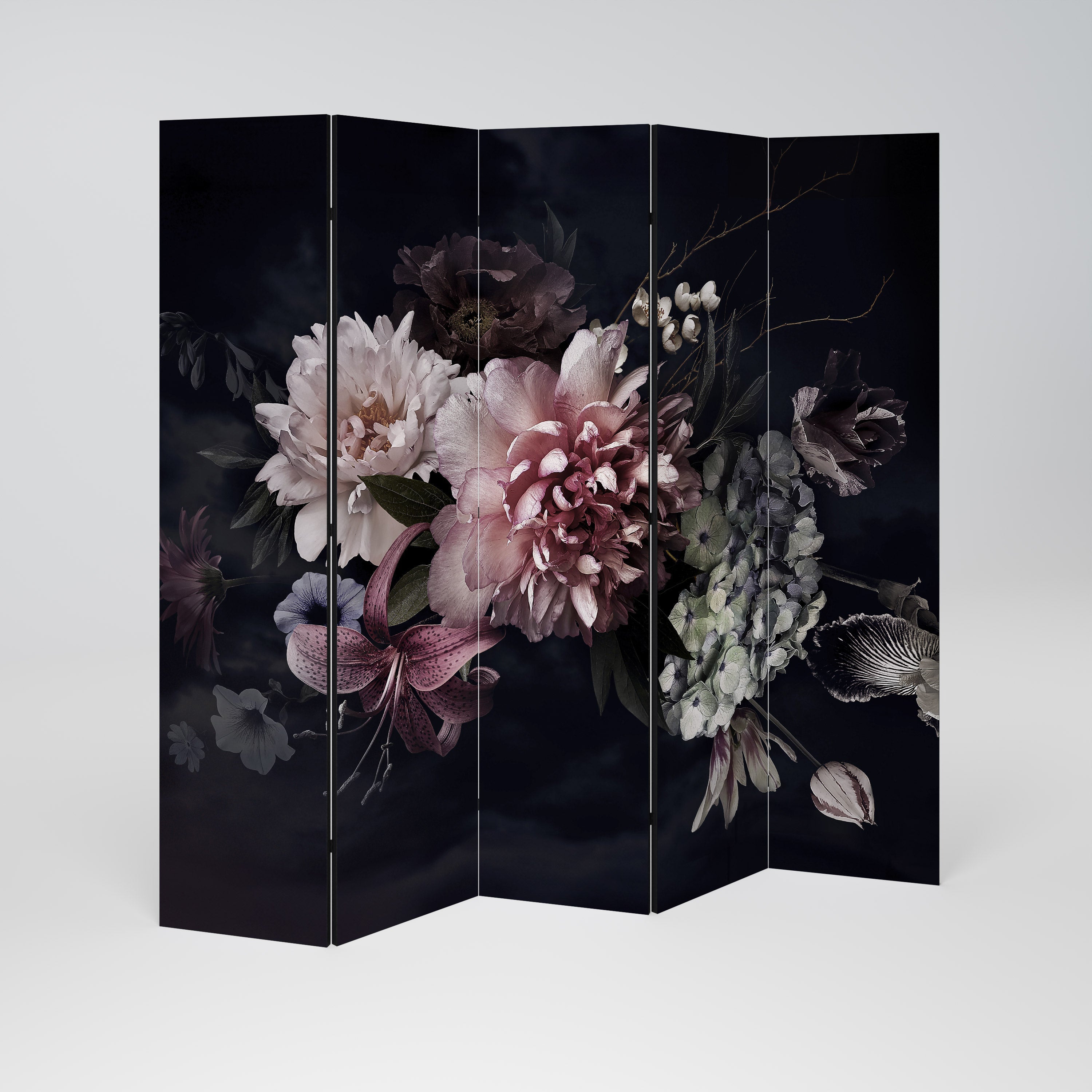PURE BLOSSOM Dekorativer 5-teiliger Raumteiler