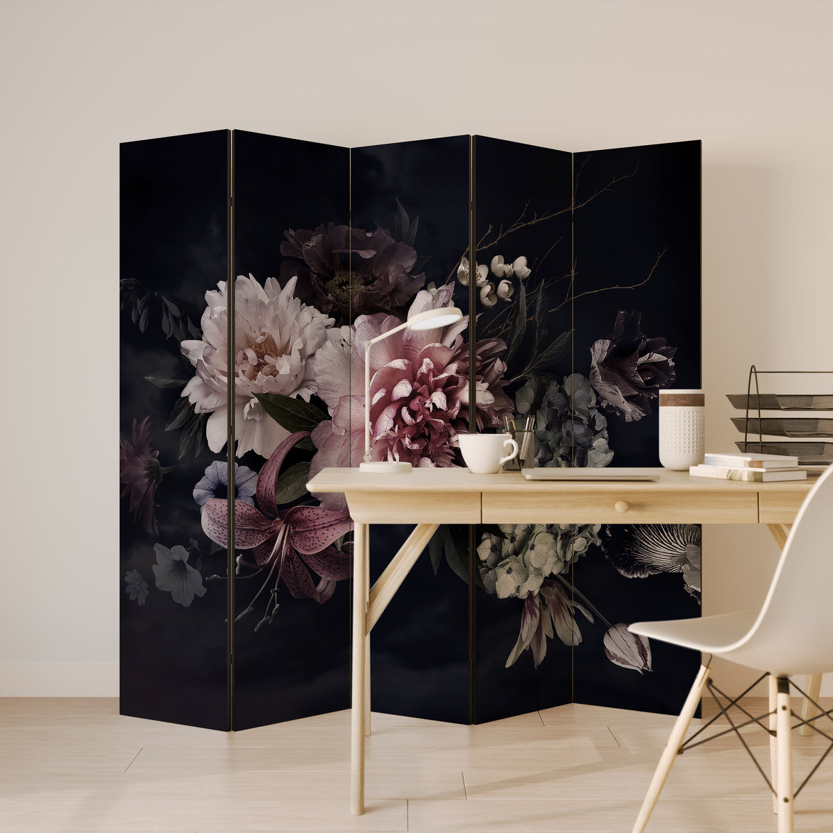 PURE BLOSSOM 5-teiliger Paravent