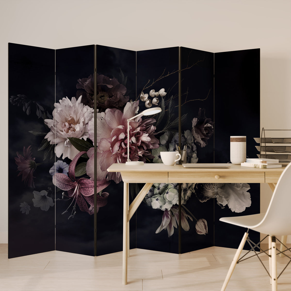 PURE BLOSSOM 6-teiliger Paravent