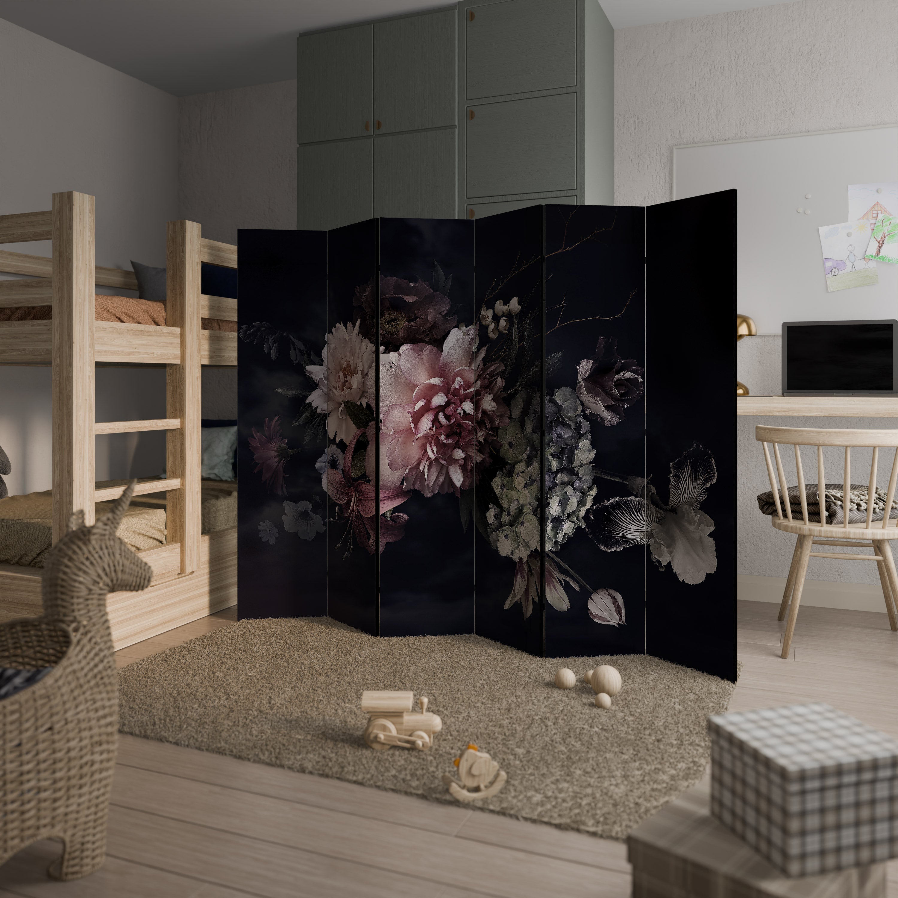 PURE BLOSSOM Dekorativer 6-teiliger Raumteiler