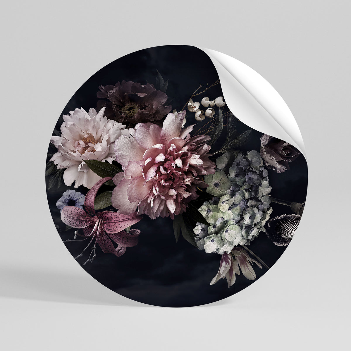 PURE BLOSSOM Runder Wandsticker zum Abziehen und Aufkleben