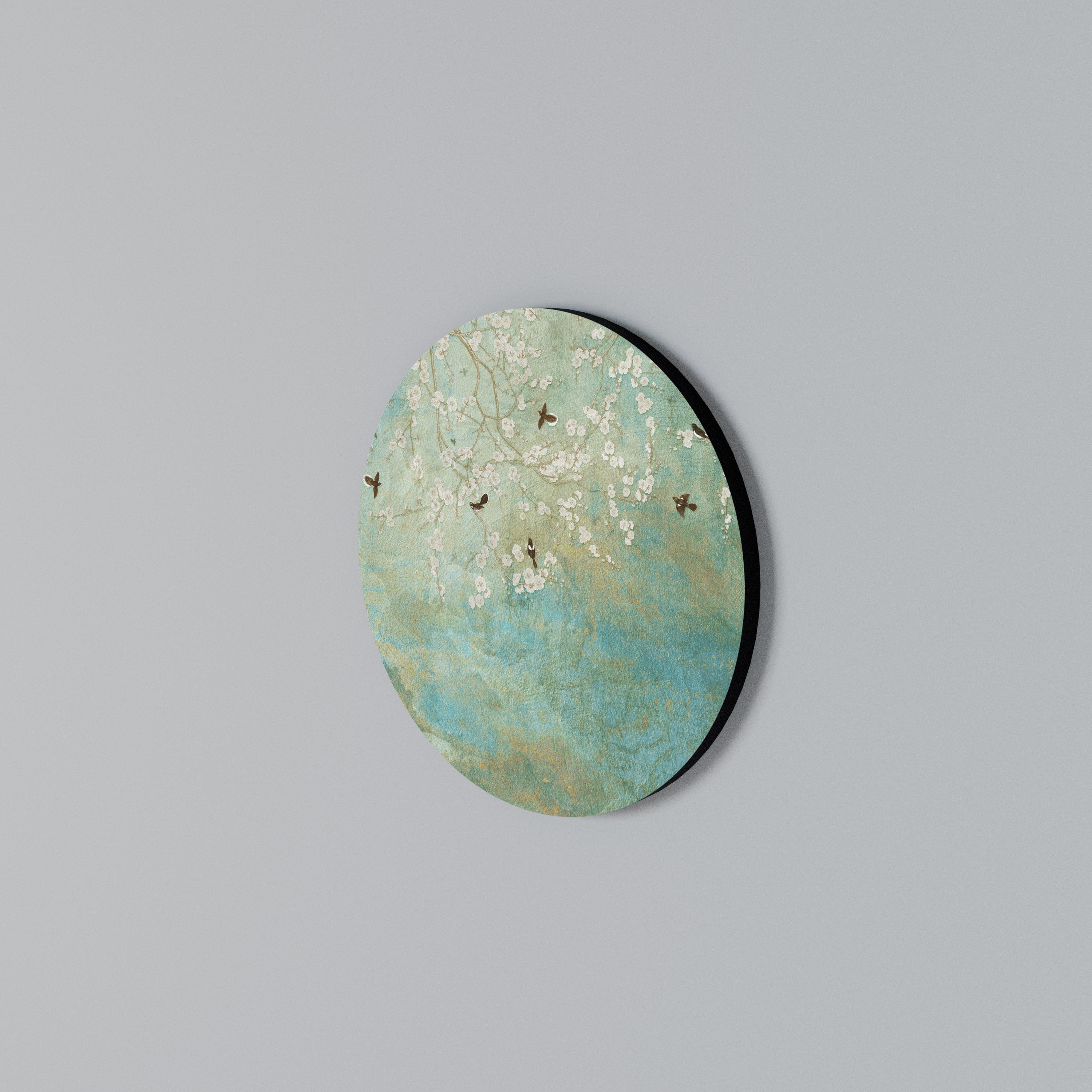 BLOOMING CHARM Rundes Wandbild