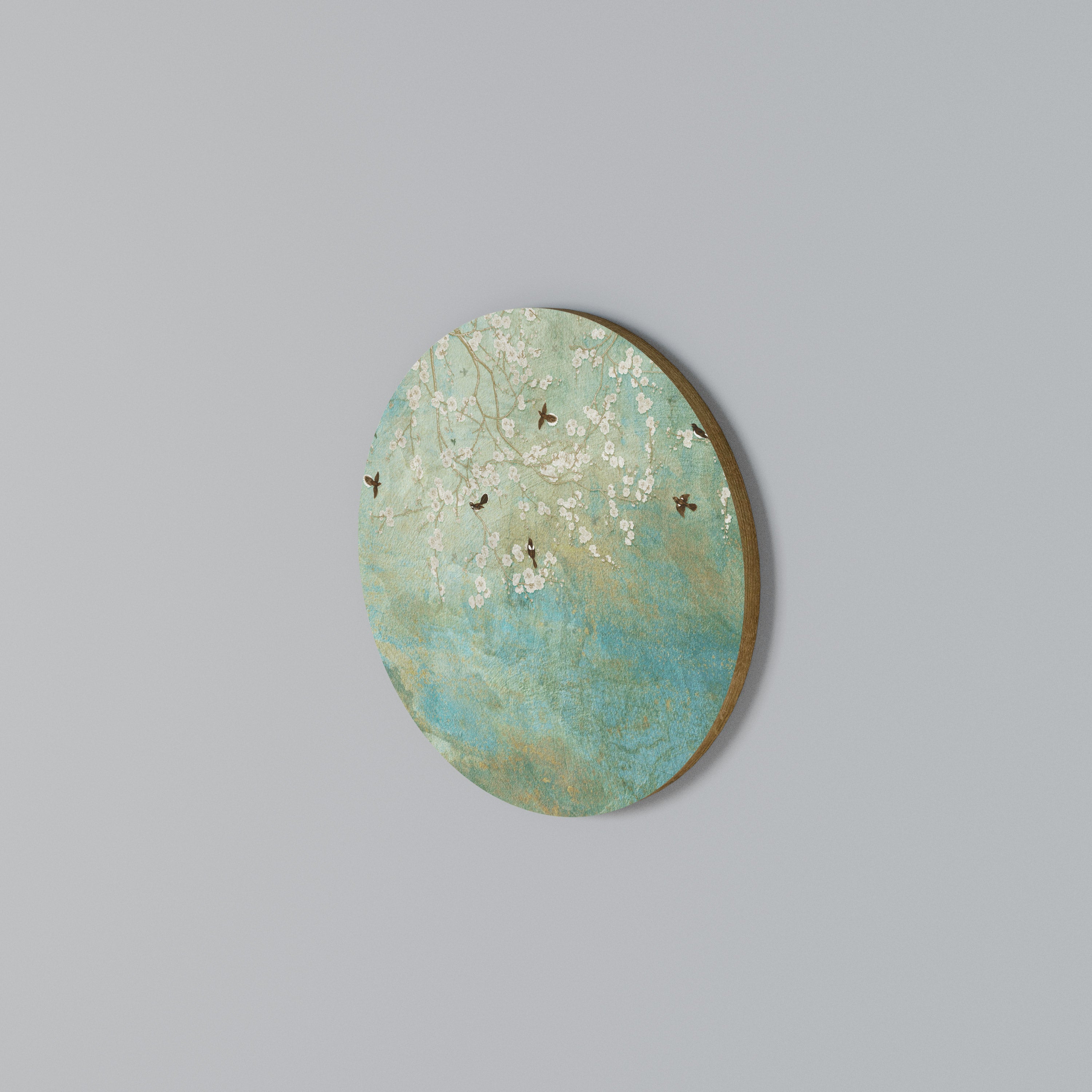 BLOOMING CHARM Rundes Wandbild