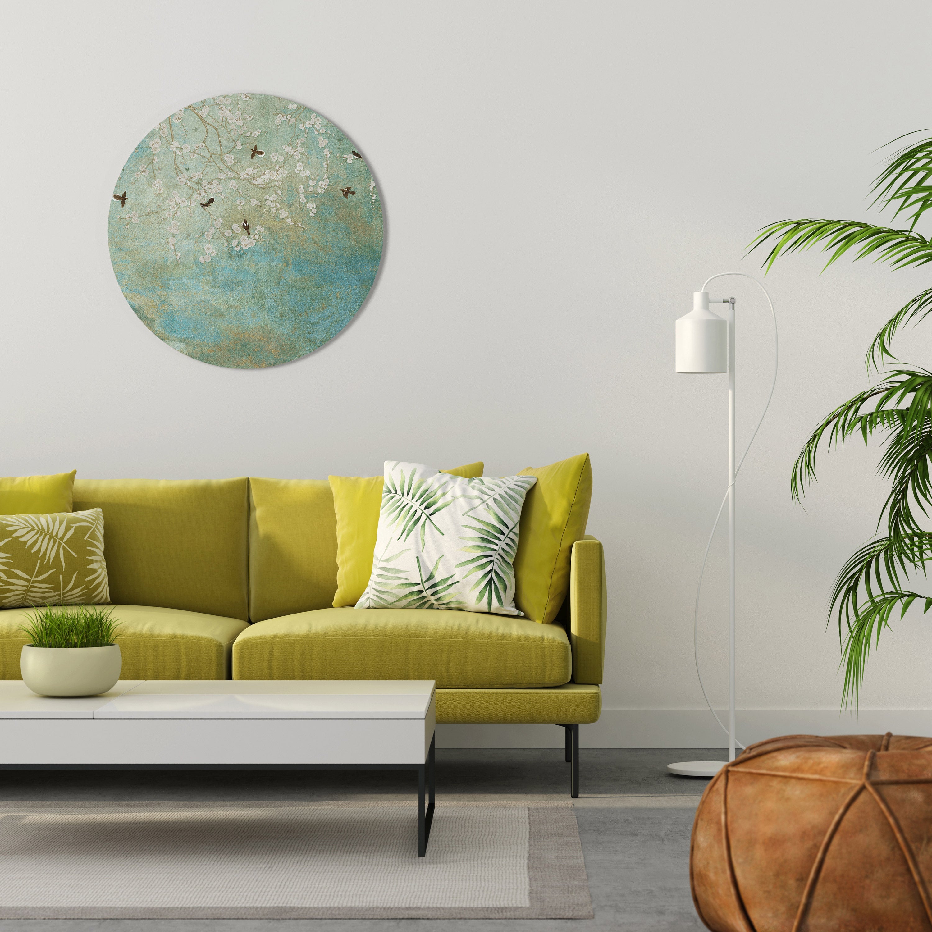 BLOOMING CHARM Runde Wandkunst