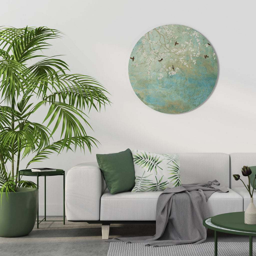 BLOOMING CHARM Runde Wandkunst