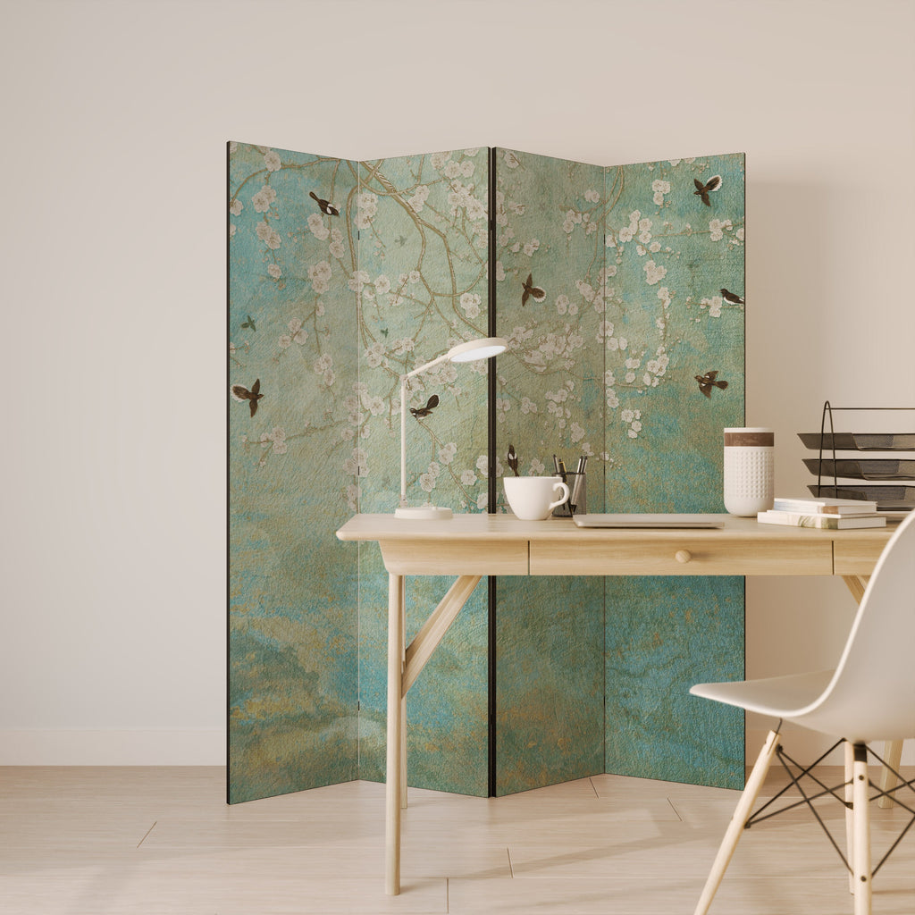 BLOOMING CHARM Dekorativer 4-teiliger Raumteiler