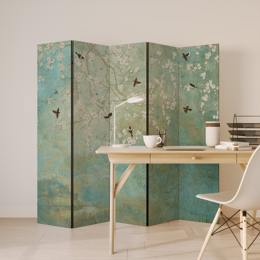 BLOOMING CHARM Dekorativer 5-teiliger Raumteiler