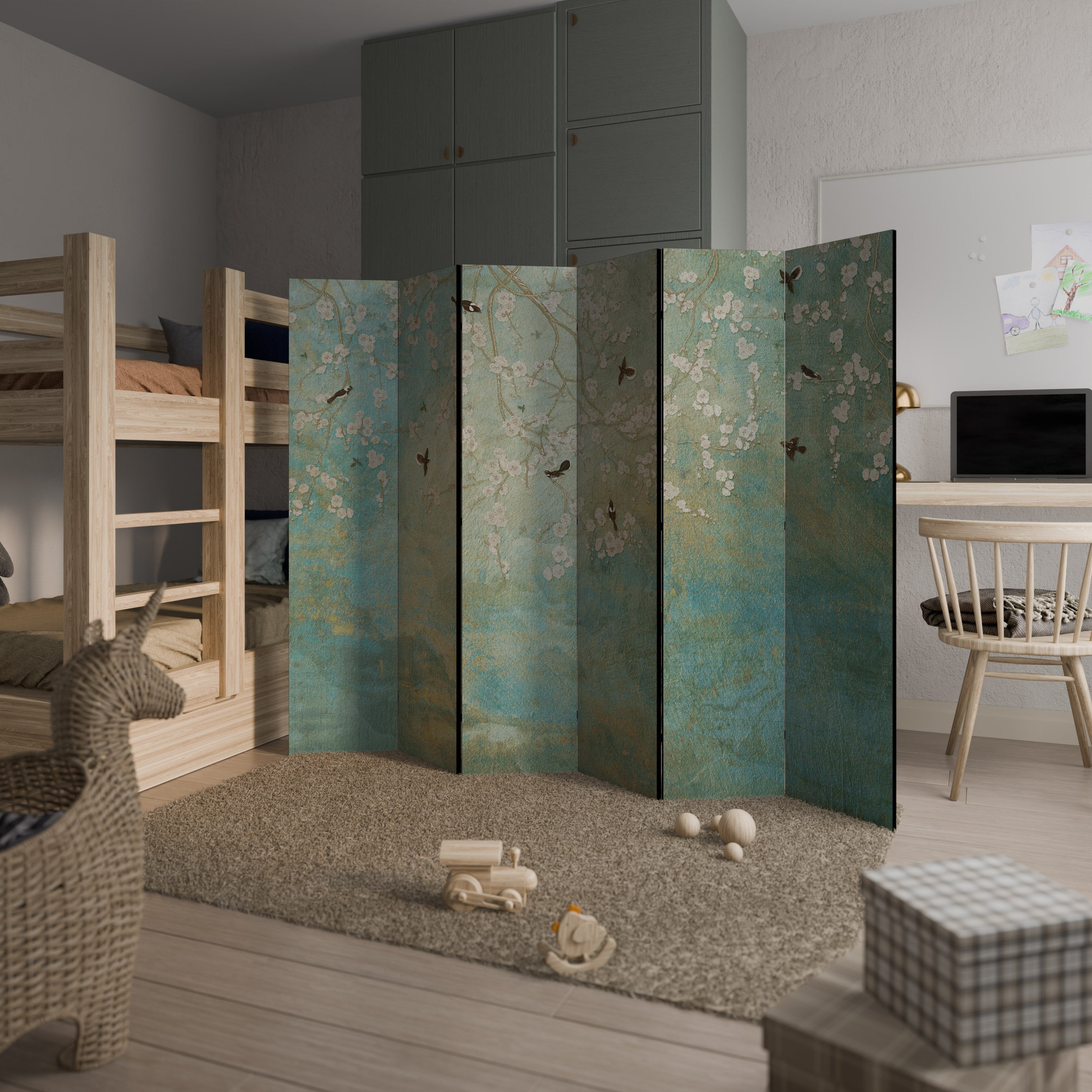 BLOOMING CHARM Dekorativer 6-teiliger Raumteiler