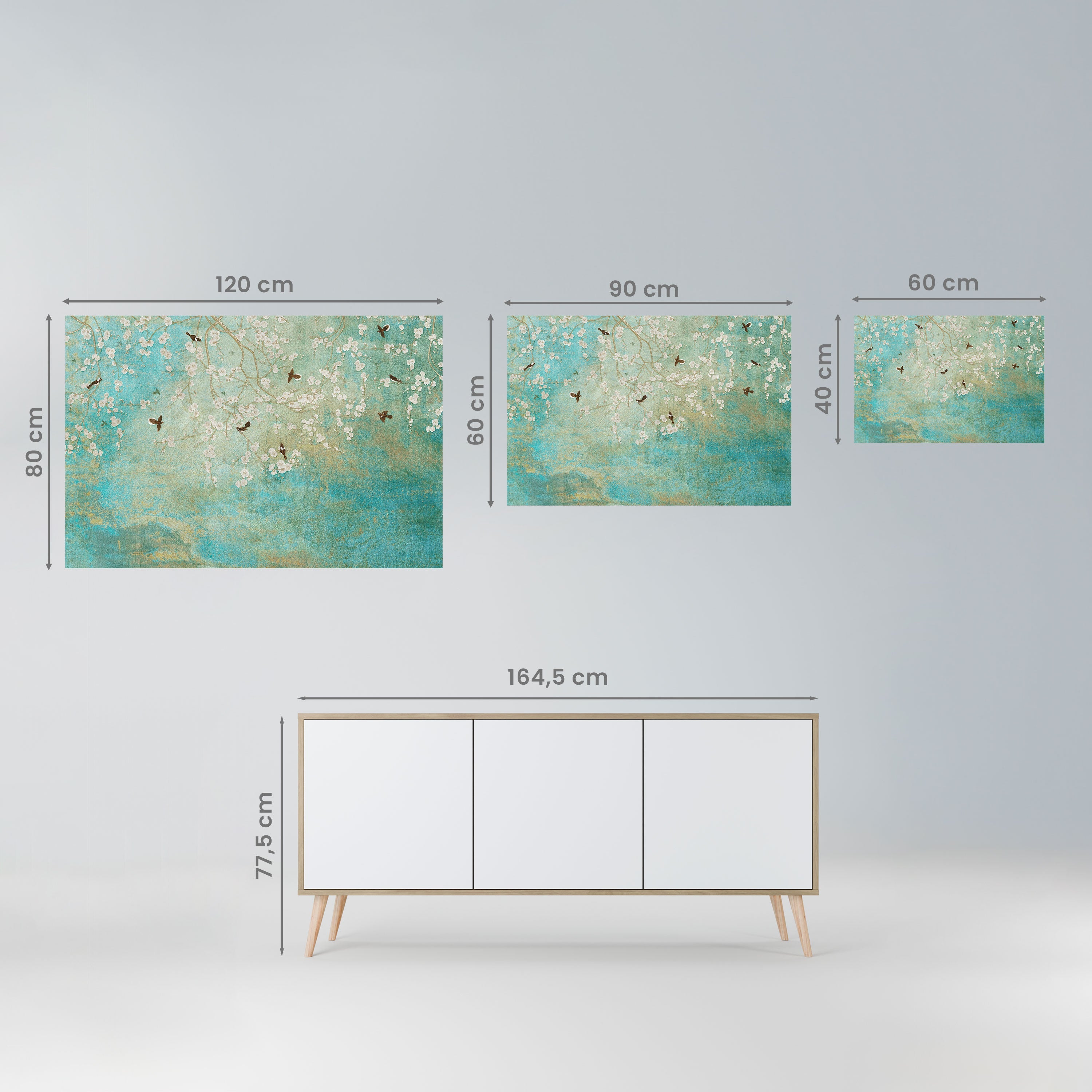 BLOOMING CHARM Horizontales Poster zum Abziehen und Aufkleben