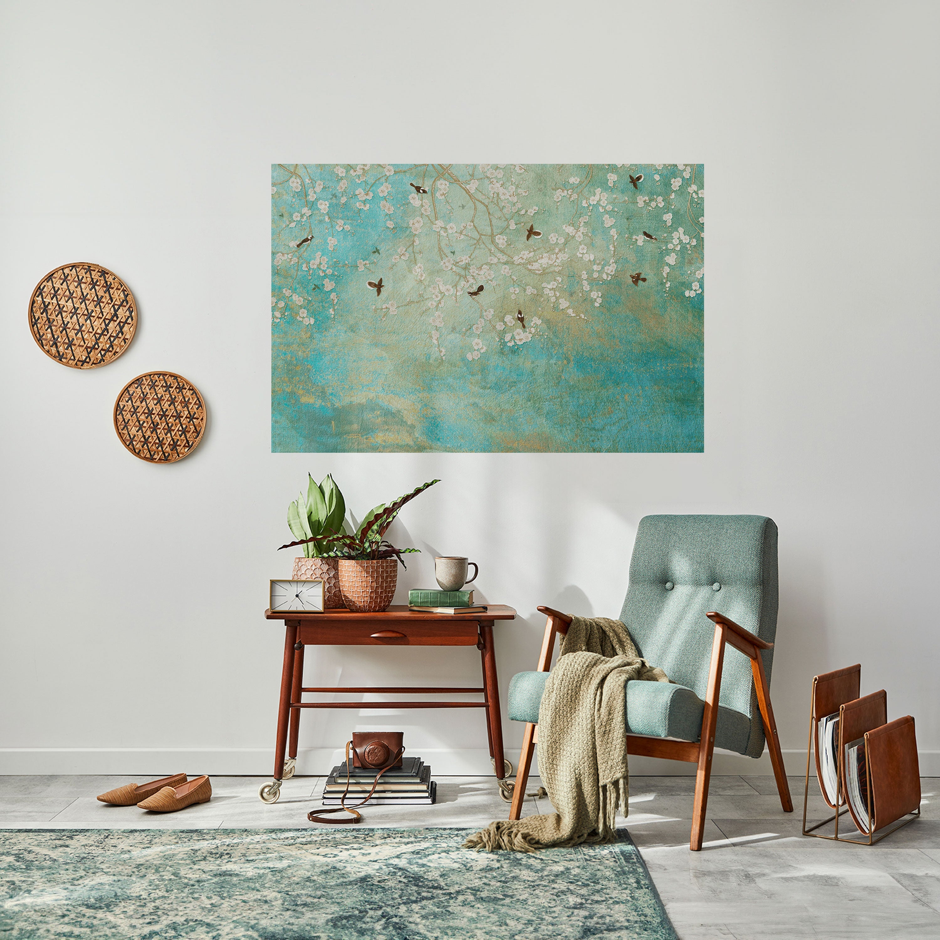 BLOOMING CHARM Horizontales Poster zum Abziehen und Aufkleben