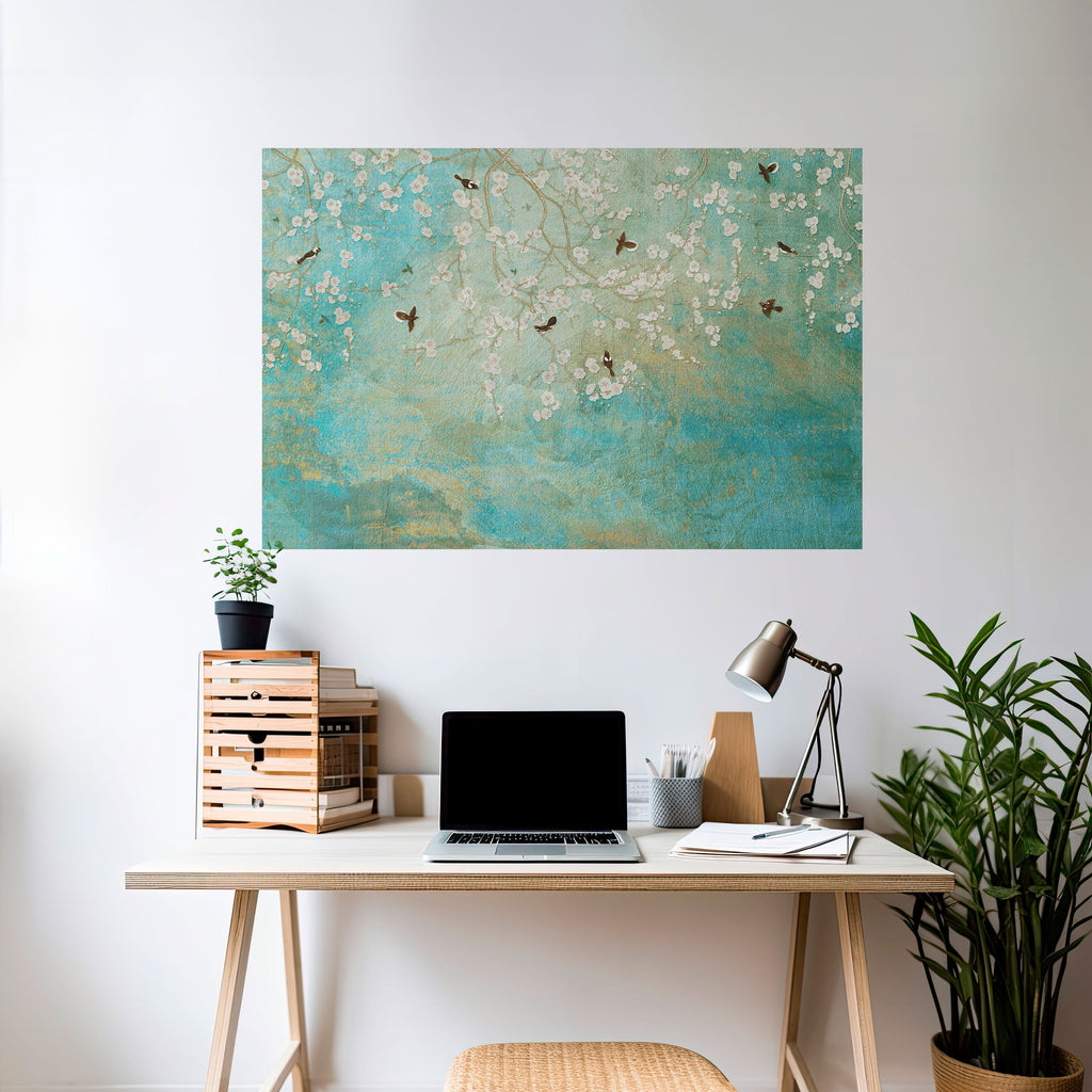 BLOOMING CHARM Horizontales Poster zum Abziehen und Aufkleben