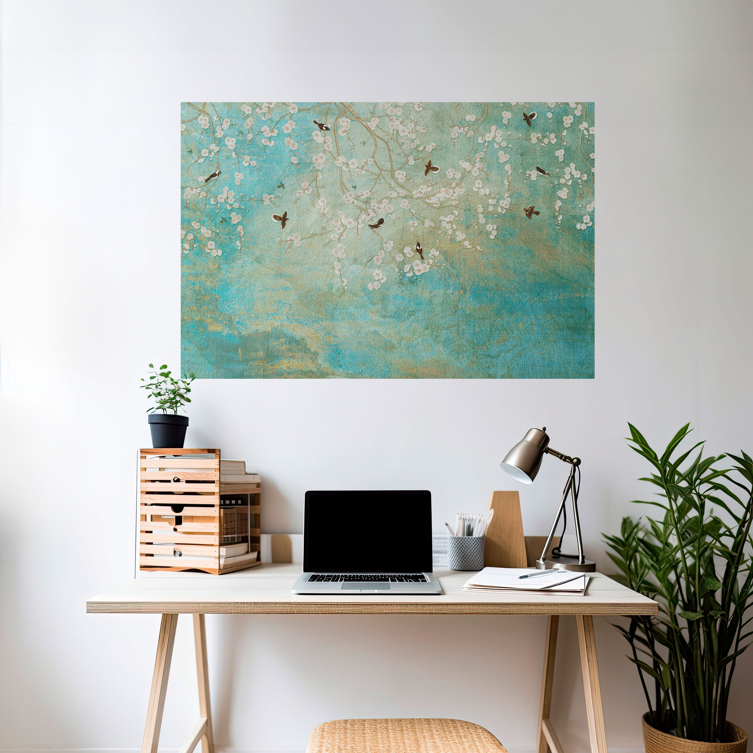 BLOOMING CHARM Horizontales Poster zum Abziehen und Aufkleben