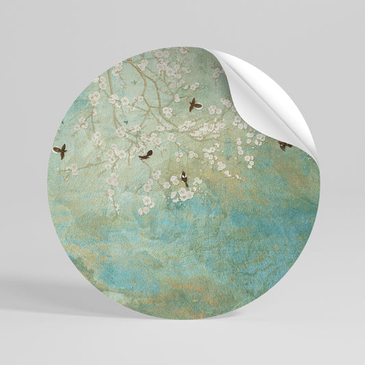 BLOOMING CHARM Peel and Stick Round Sticker