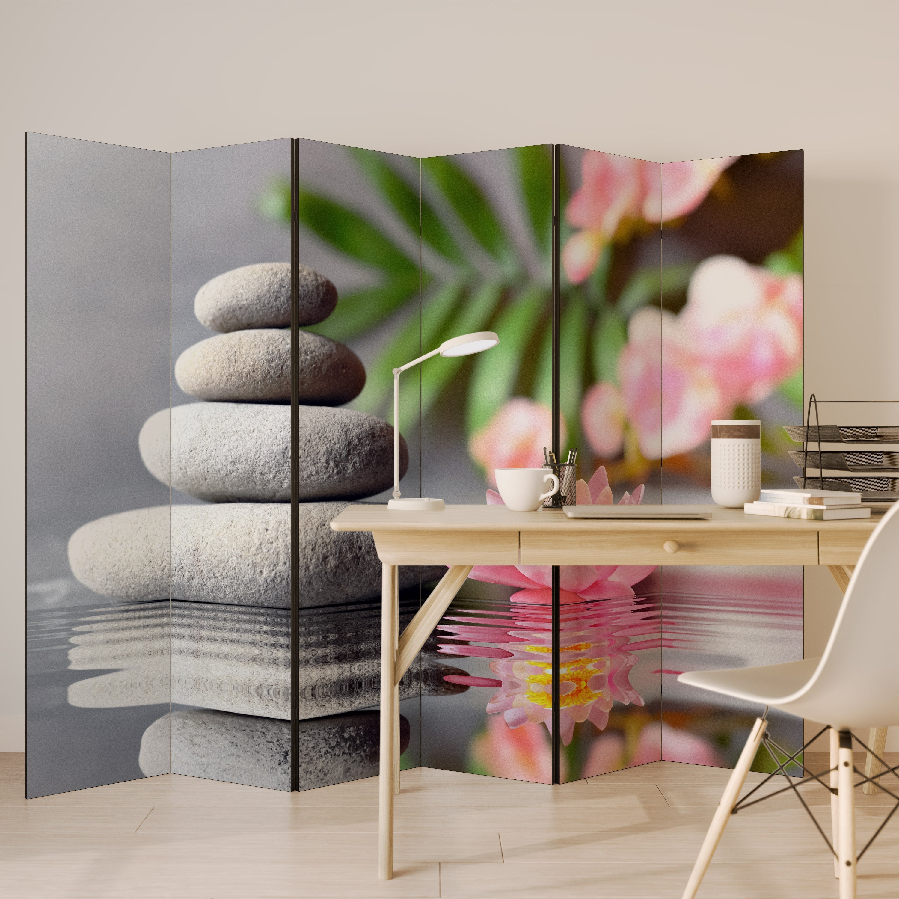 CALMING REFLECTIONS Dekorativer 6-teiliger Raumteiler