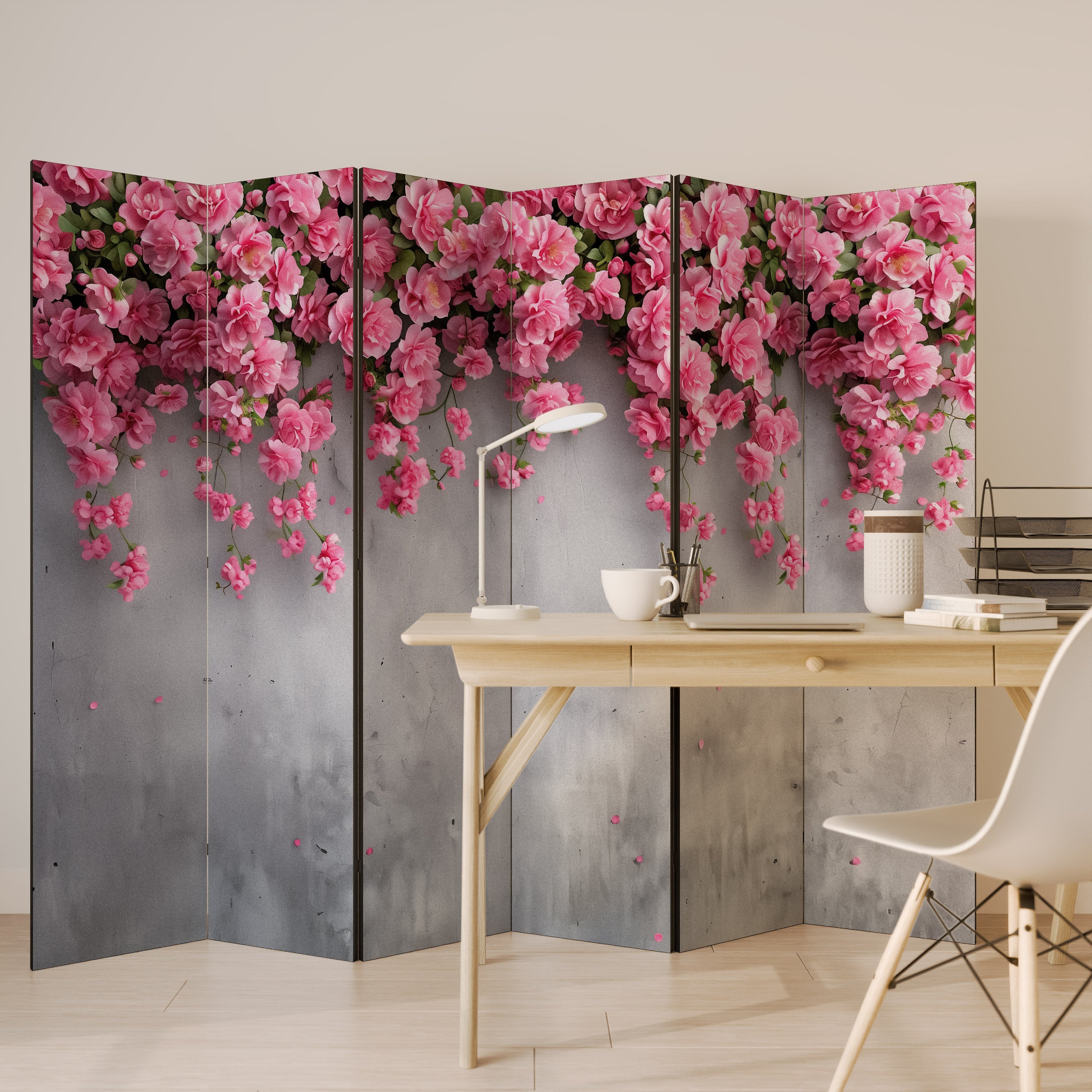 SERENE FLOWER FOLD Dekorativer 6-teiliger Raumteiler
