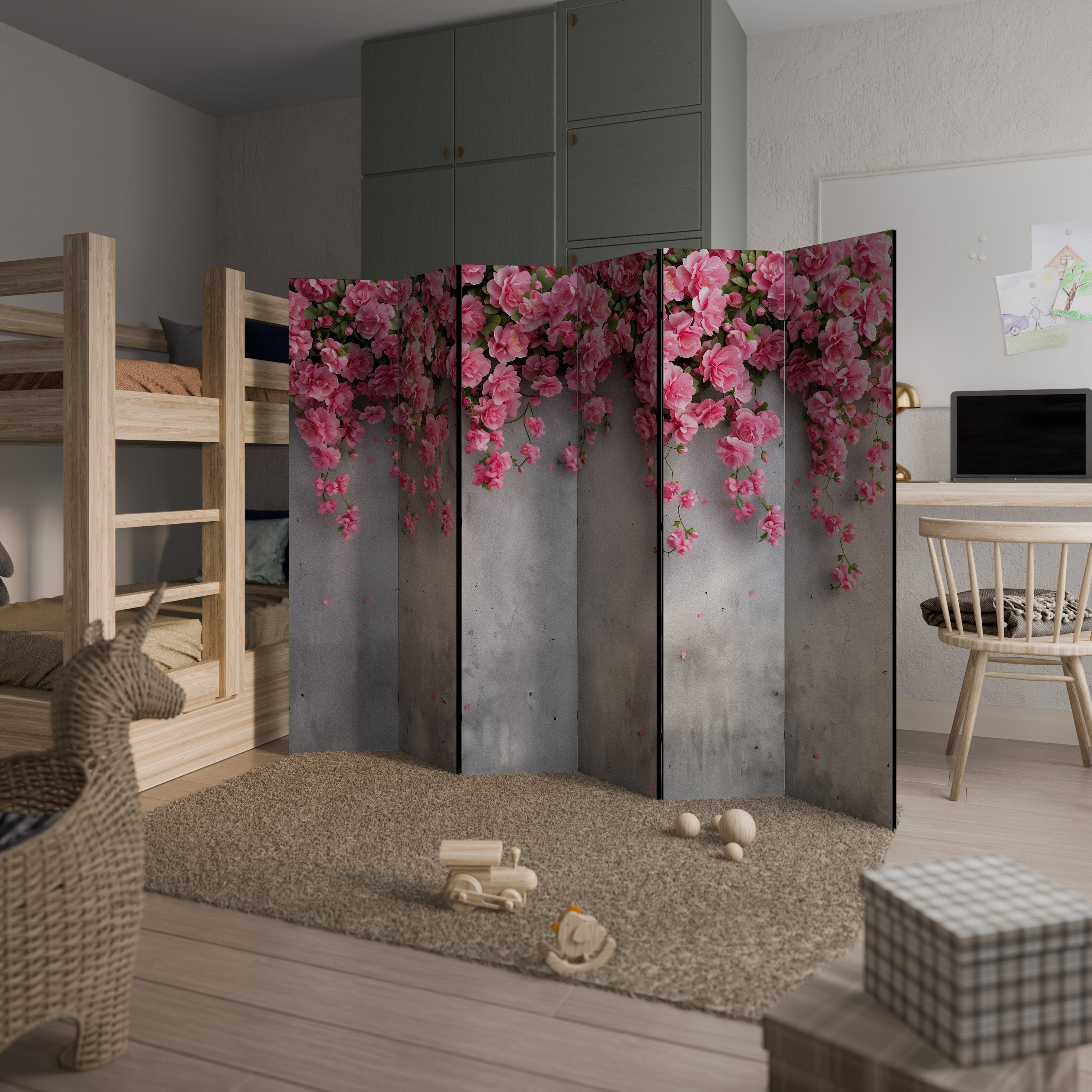 SERENE FLOWER FOLD Dekorativer 6-teiliger Raumteiler