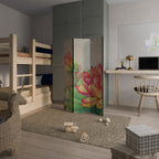 WHISPERING LOTUS BLOOMS 3-Panel Room Divider