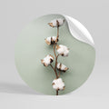 COTTON DREAMS UNFOLDED Peel and Stick Round Sticker
