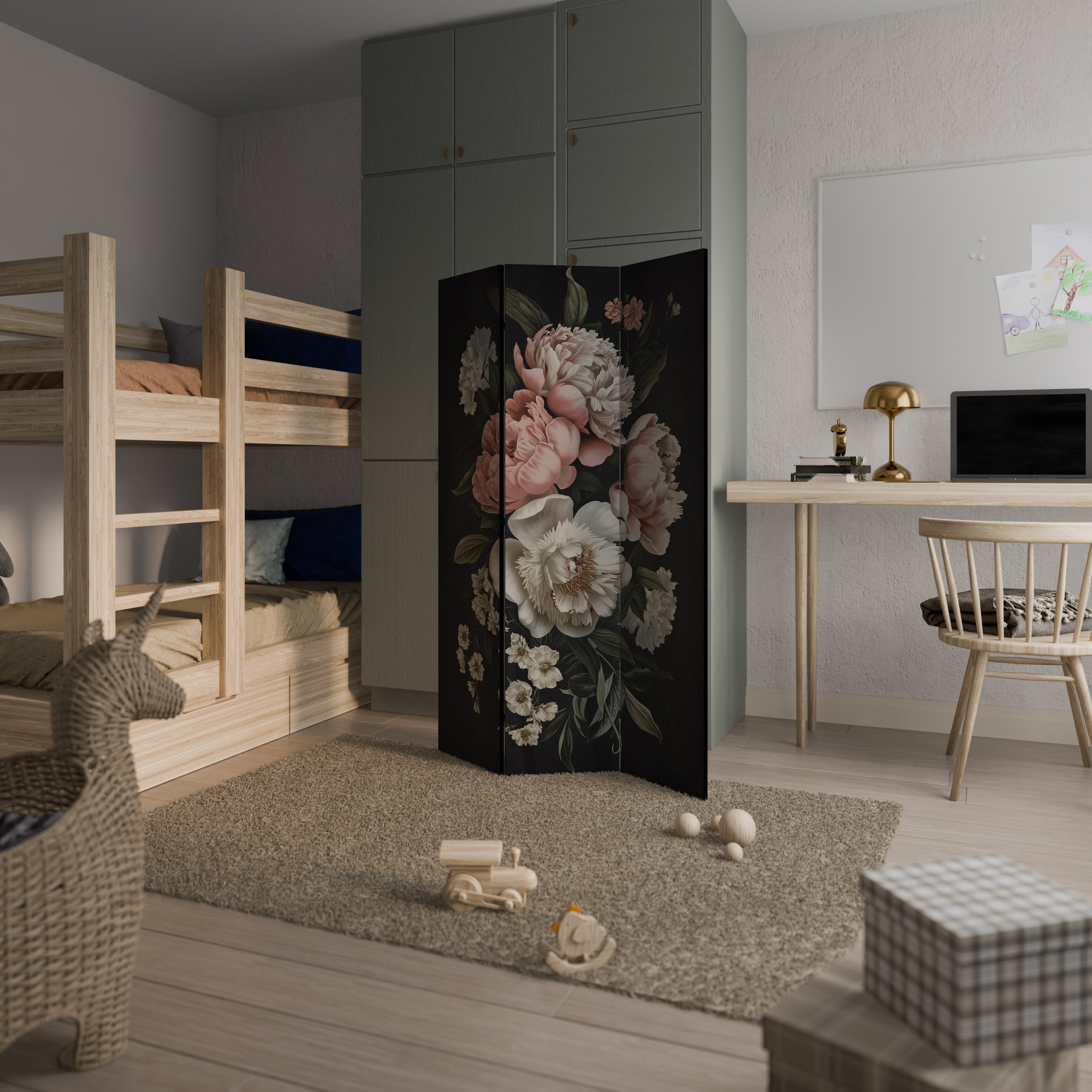 LUSH ELEGANCE Dekorativer 3-teiliger Raumteiler
