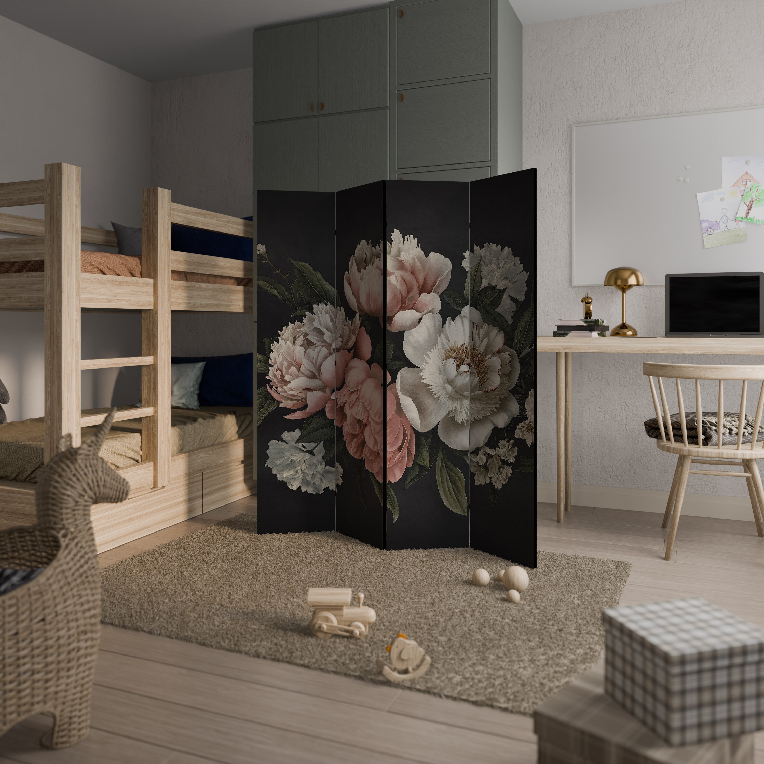 LUSH ELEGANCE Dekorativer 4-teiliger Raumteiler