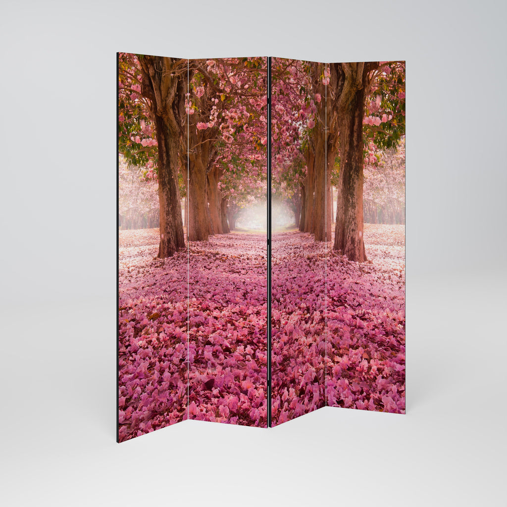 BLOSSOMING PATHWAYS Dekorativer 4-teiliger Raumteiler
