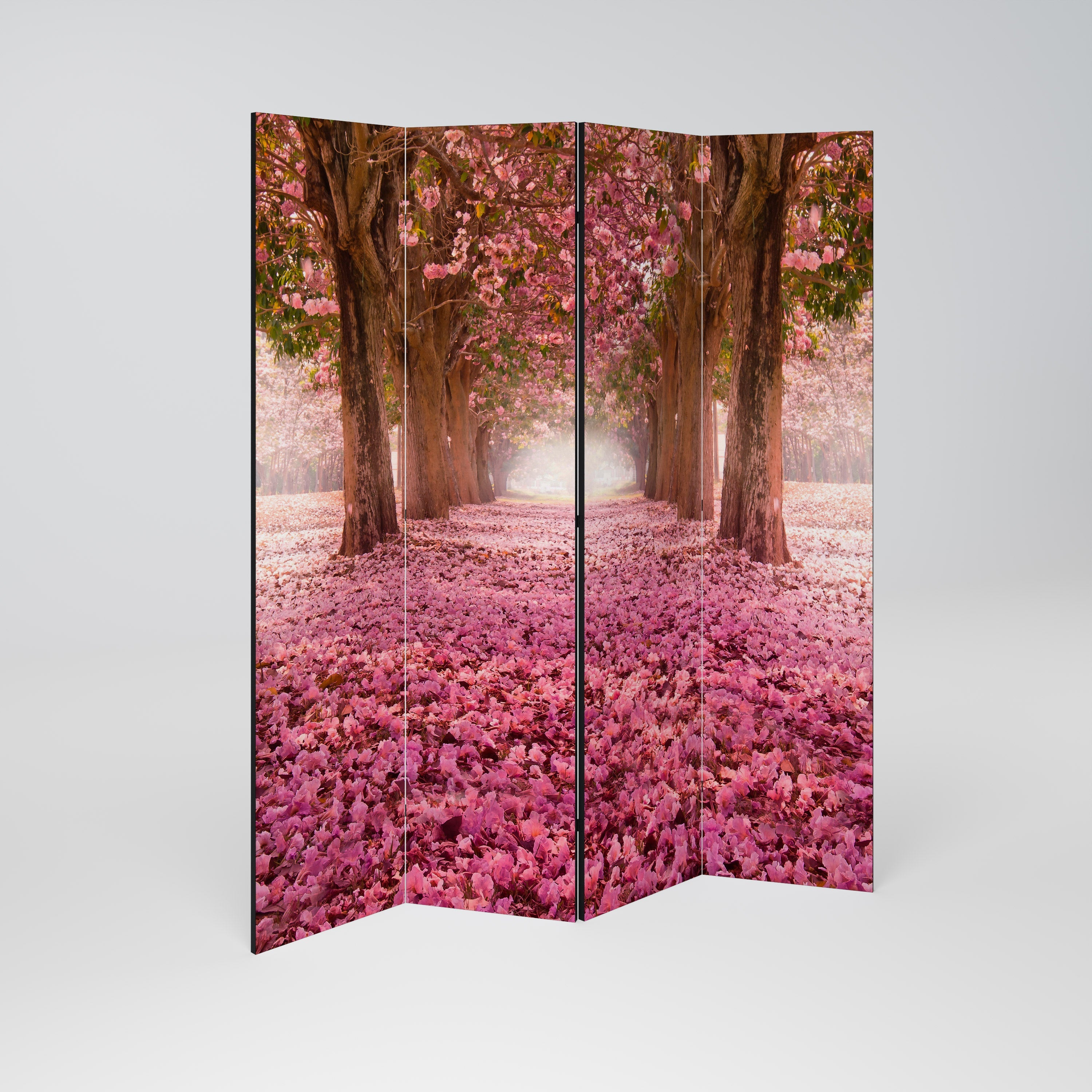 BLOSSOMING PATHWAYS Dekorativer 4-teiliger Raumteiler