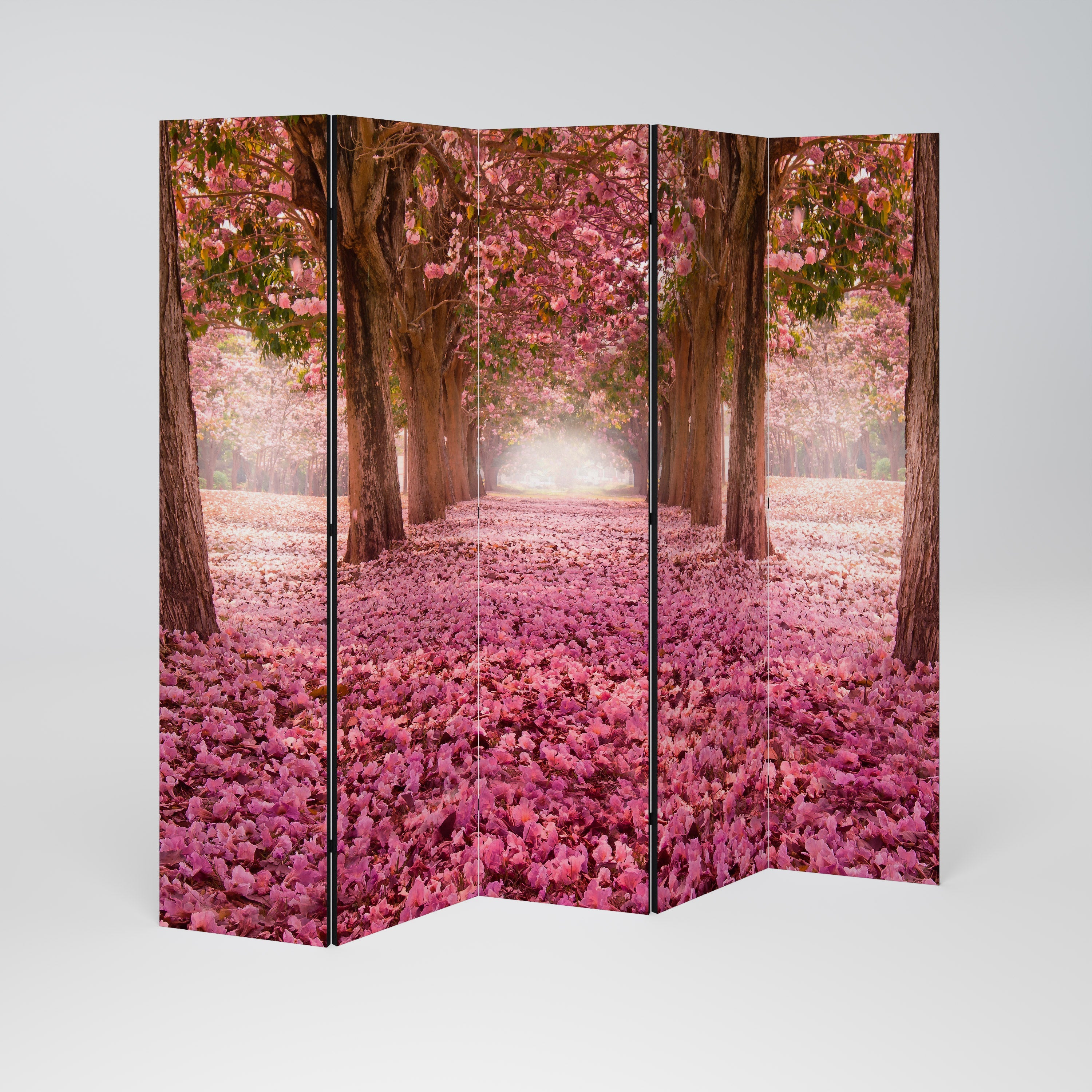 BLOSSOMING PATHWAYS Dekorativer 5-teiliger Raumteiler