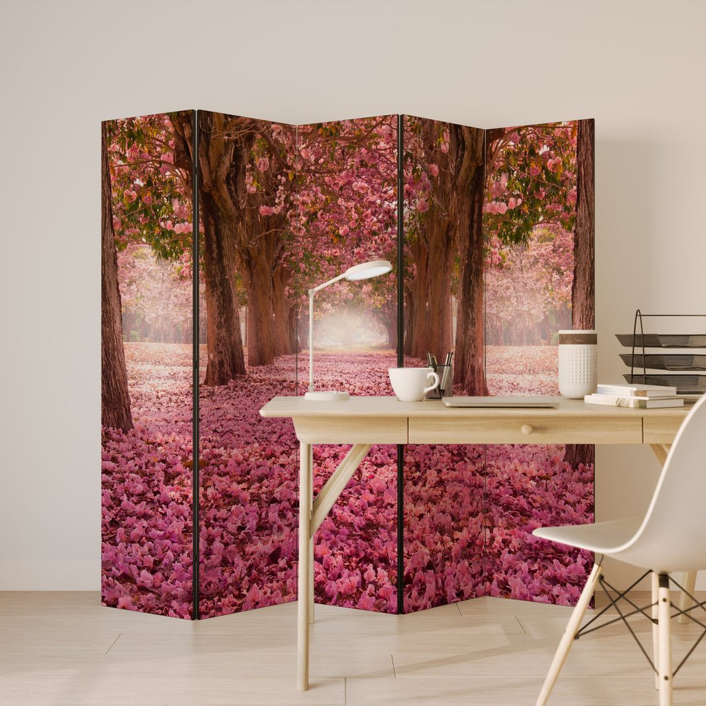 BLOSSOMING PATHWAYS Dekorativer 5-teiliger Raumteiler