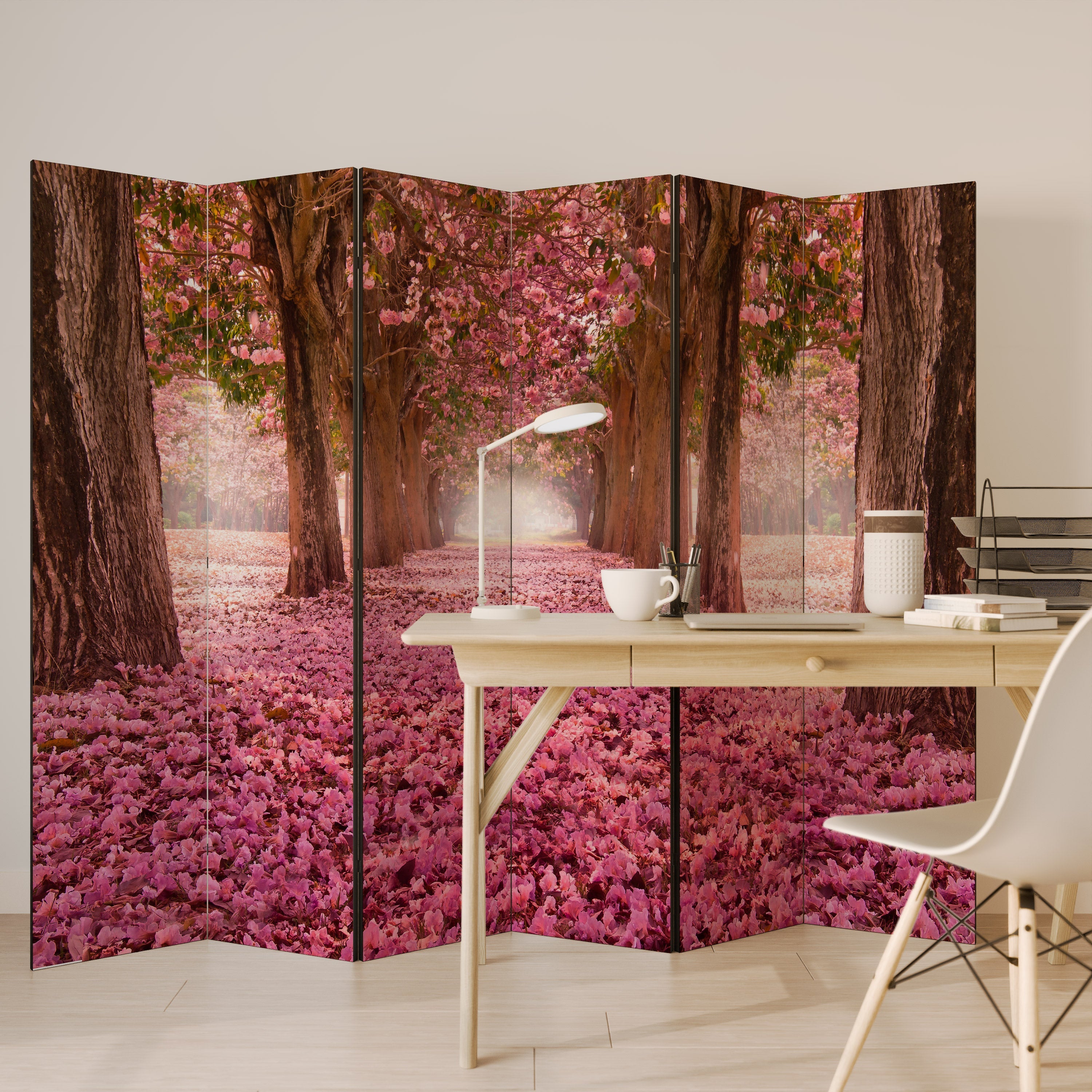 BLOSSOMING PATHWAYS Dekorativer 6-teiliger Raumteiler