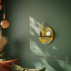 YELLOW CHINOISERIE Ovales Kunstregal in Schwarz