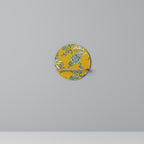YELLOW CHINOISERIE Round Art Shelf In Oak Effect