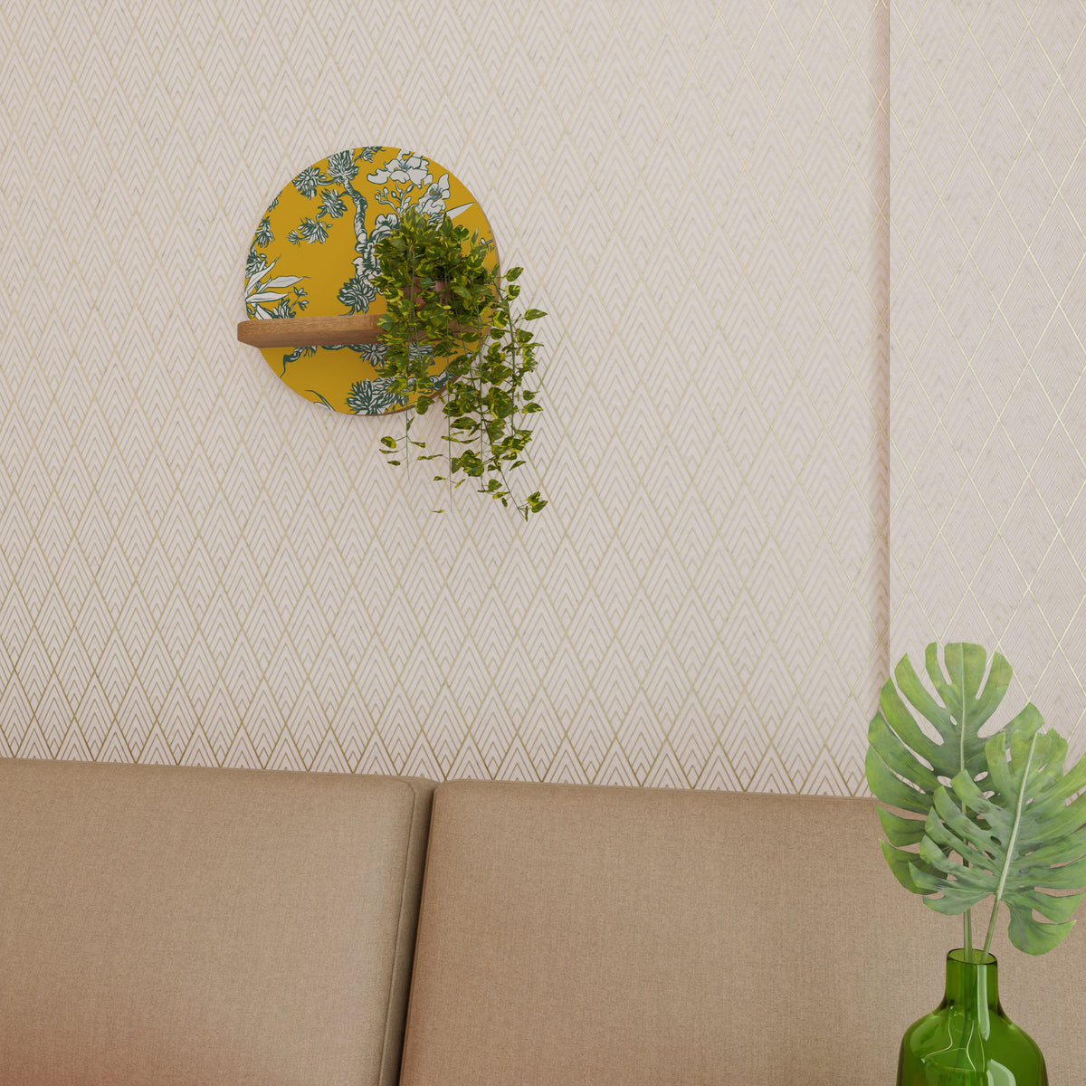 YELLOW CHINOISERIE Dekoratives Wandregal