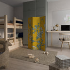 YELLOW CHINOISERIE Decorative 3-Panel Room Divider