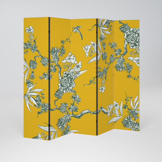 YELLOW CHINOISERIE 5-teiliger Paravent