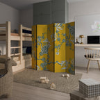 YELLOW CHINOISERIE 5-Panel Room Divider