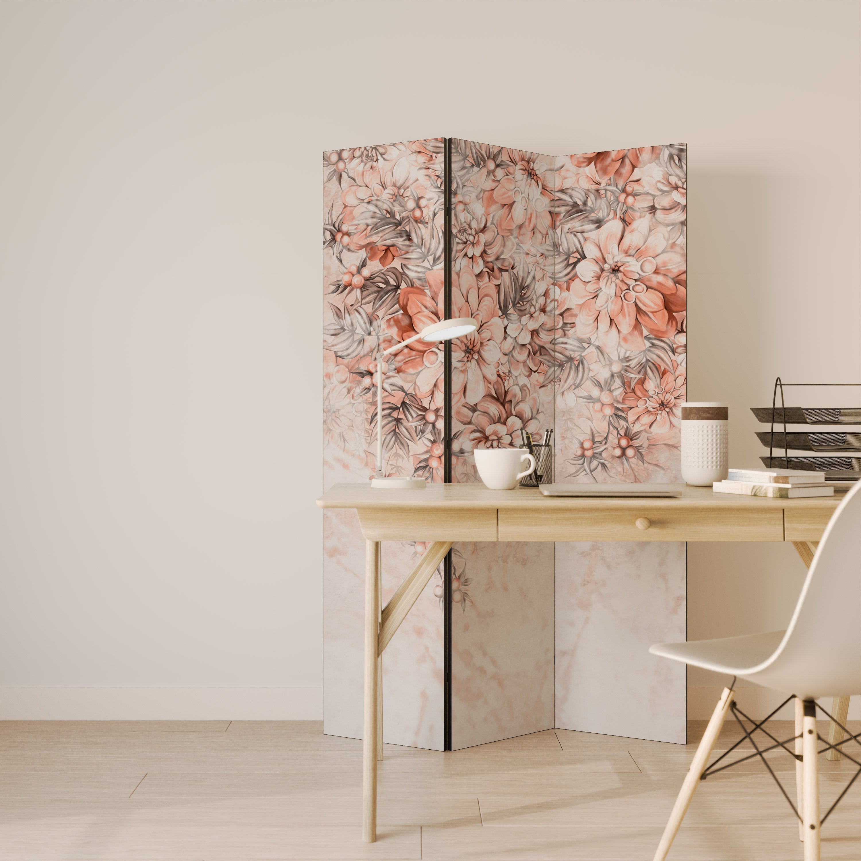 MARBLE GARDEN FANTASY Dekorativer 3-teiliger Raumteiler