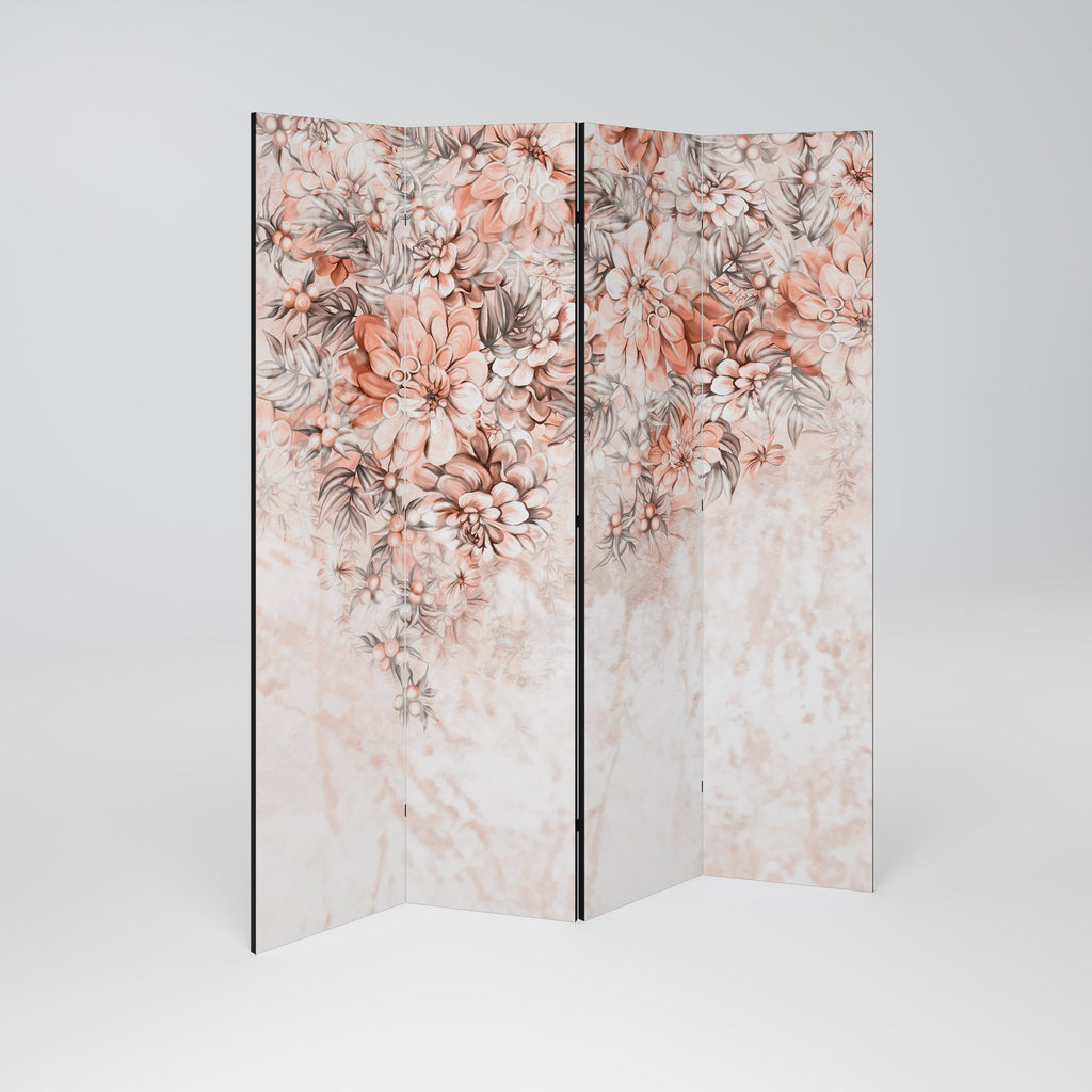 MARBLE GARDEN FANTASY Dekorativer 4-teiliger Raumteiler
