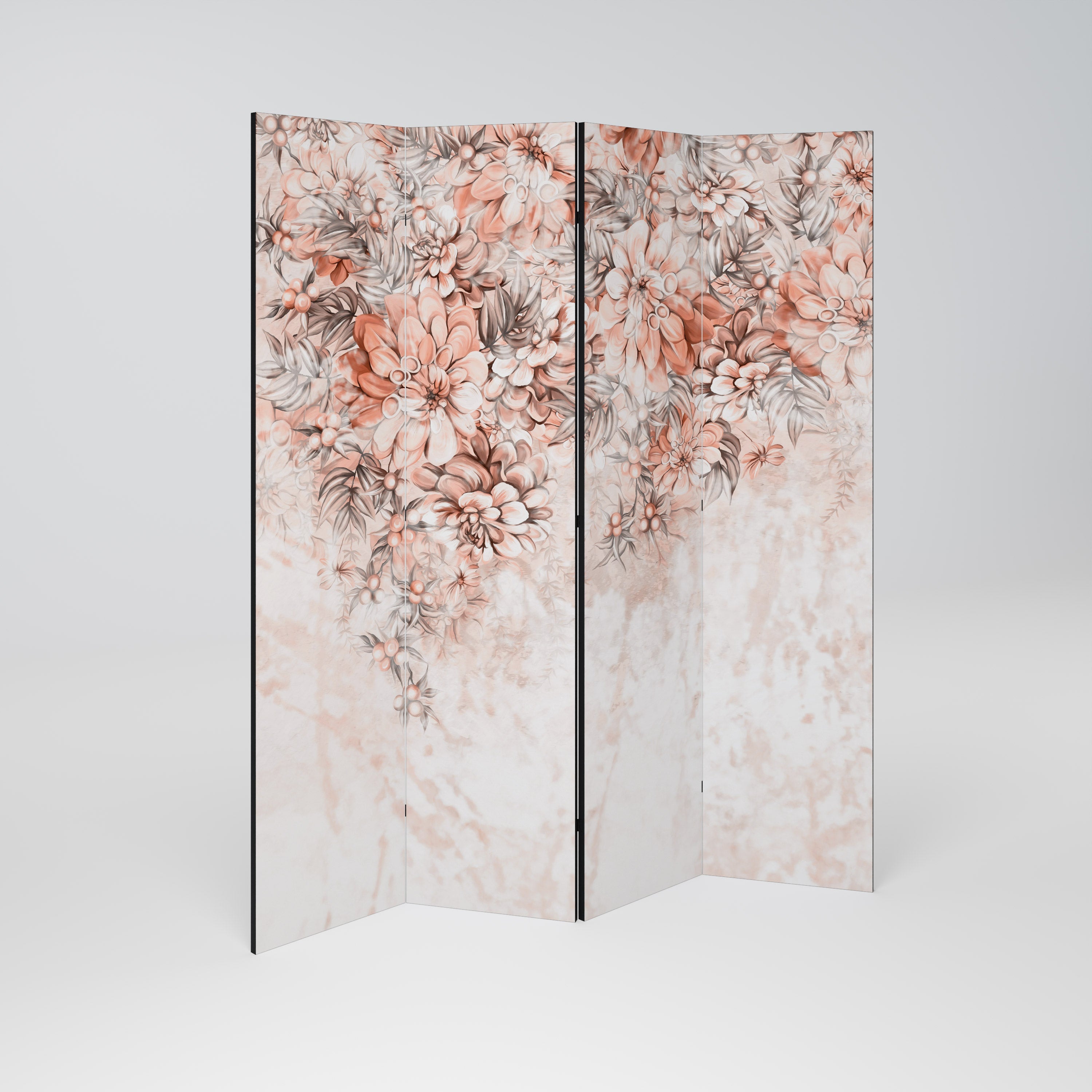 MARBLE GARDEN FANTASY Dekorativer 4-teiliger Raumteiler