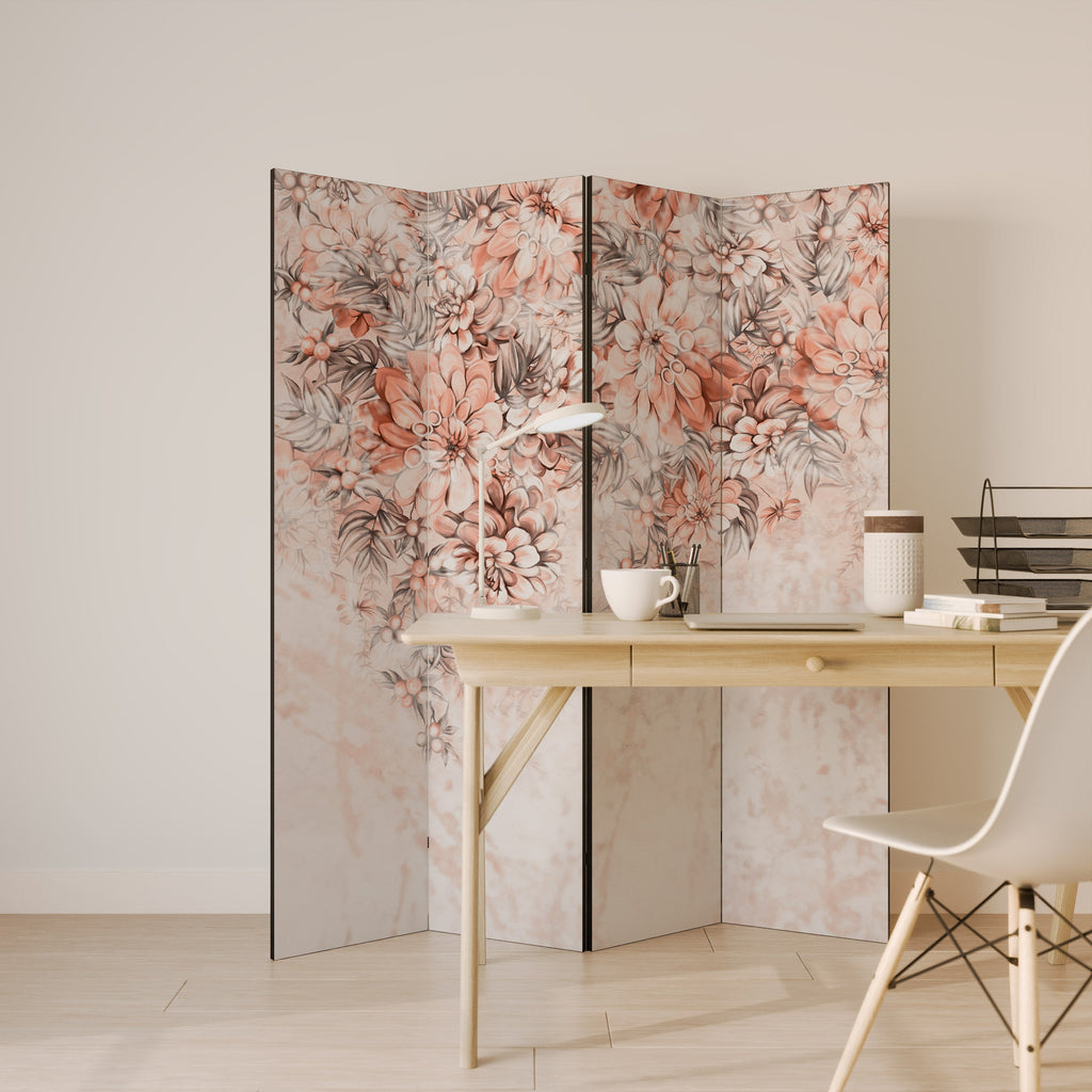 MARBLE GARDEN FANTASY Dekorativer 4-teiliger Raumteiler