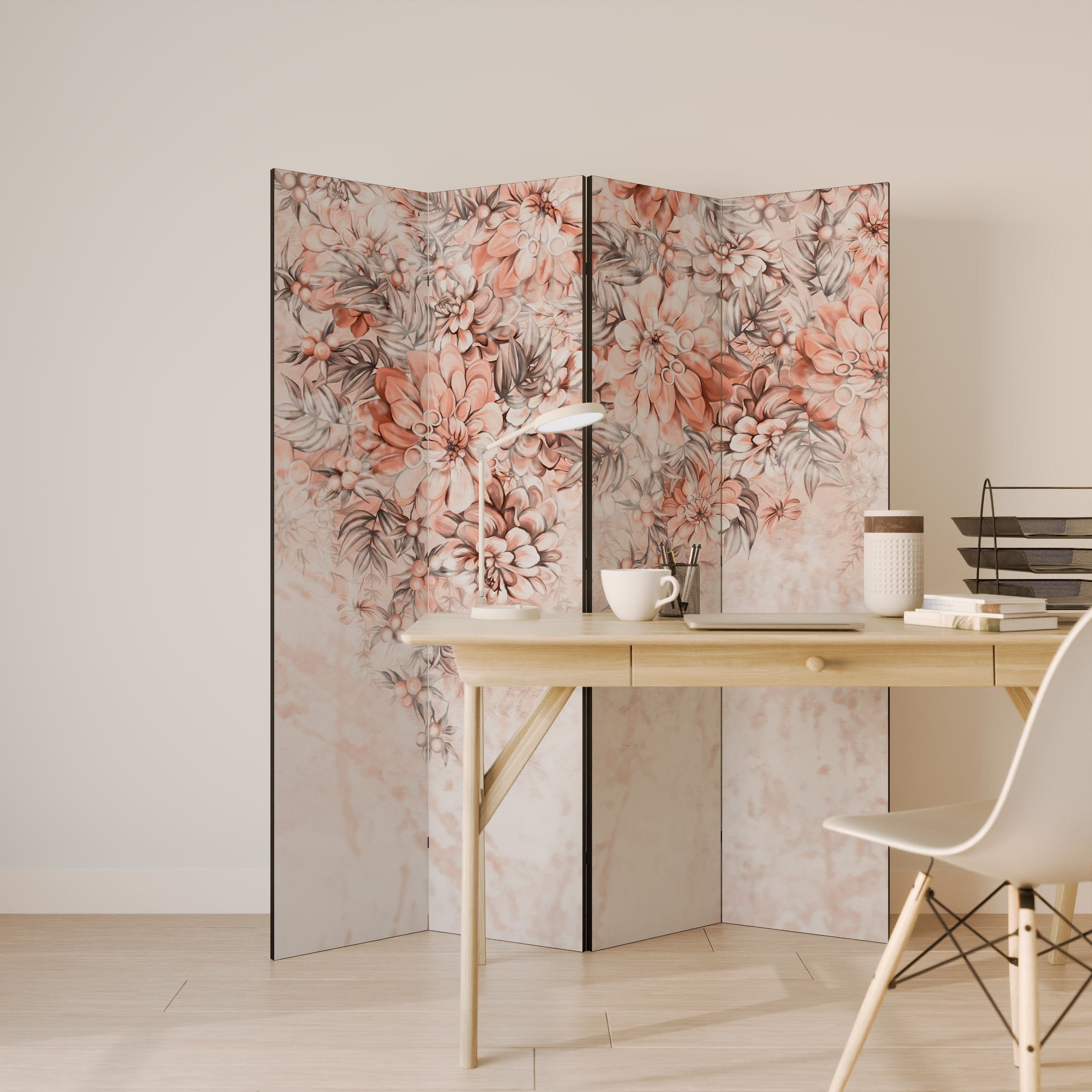 MARBLE GARDEN FANTASY Dekorativer 4-teiliger Raumteiler