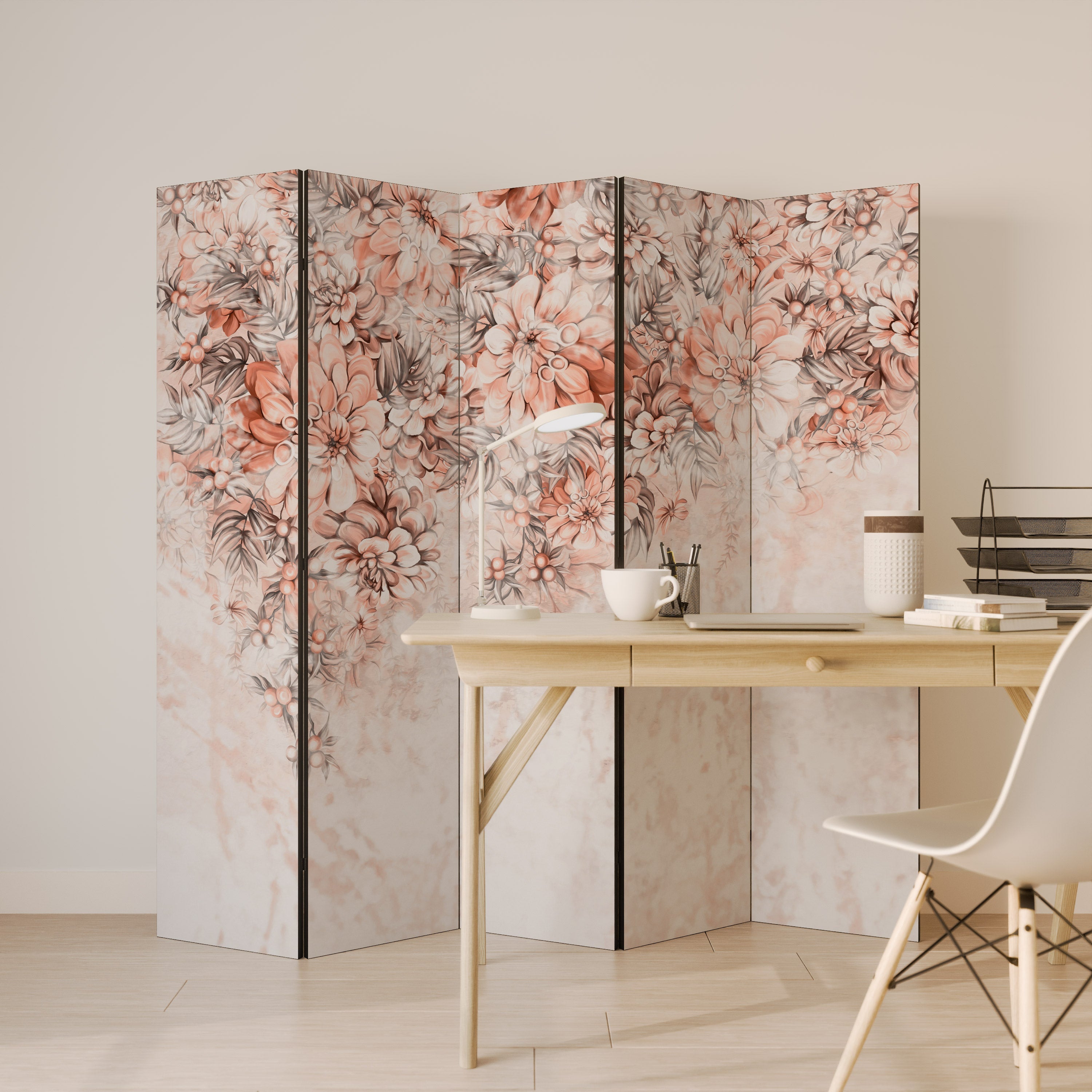 MARBLE GARDEN FANTASY Dekorativer 5-teiliger Raumteiler