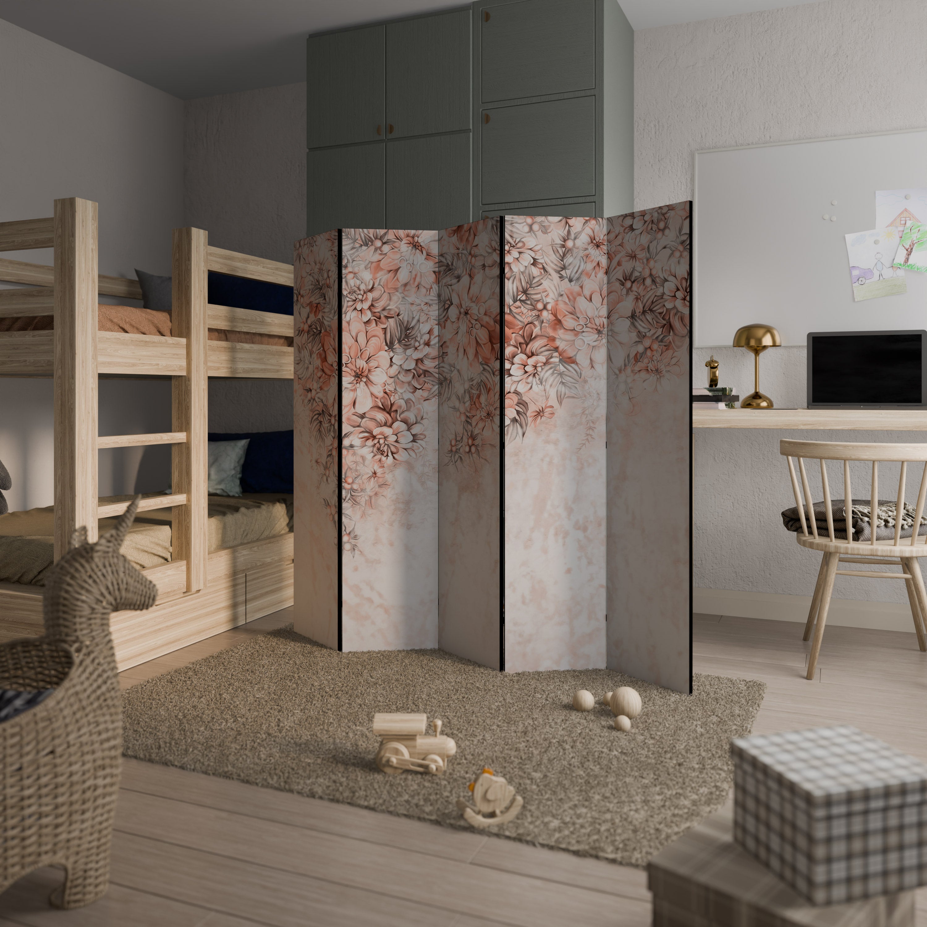 MARBLE GARDEN FANTASY Dekorativer 5-teiliger Raumteiler