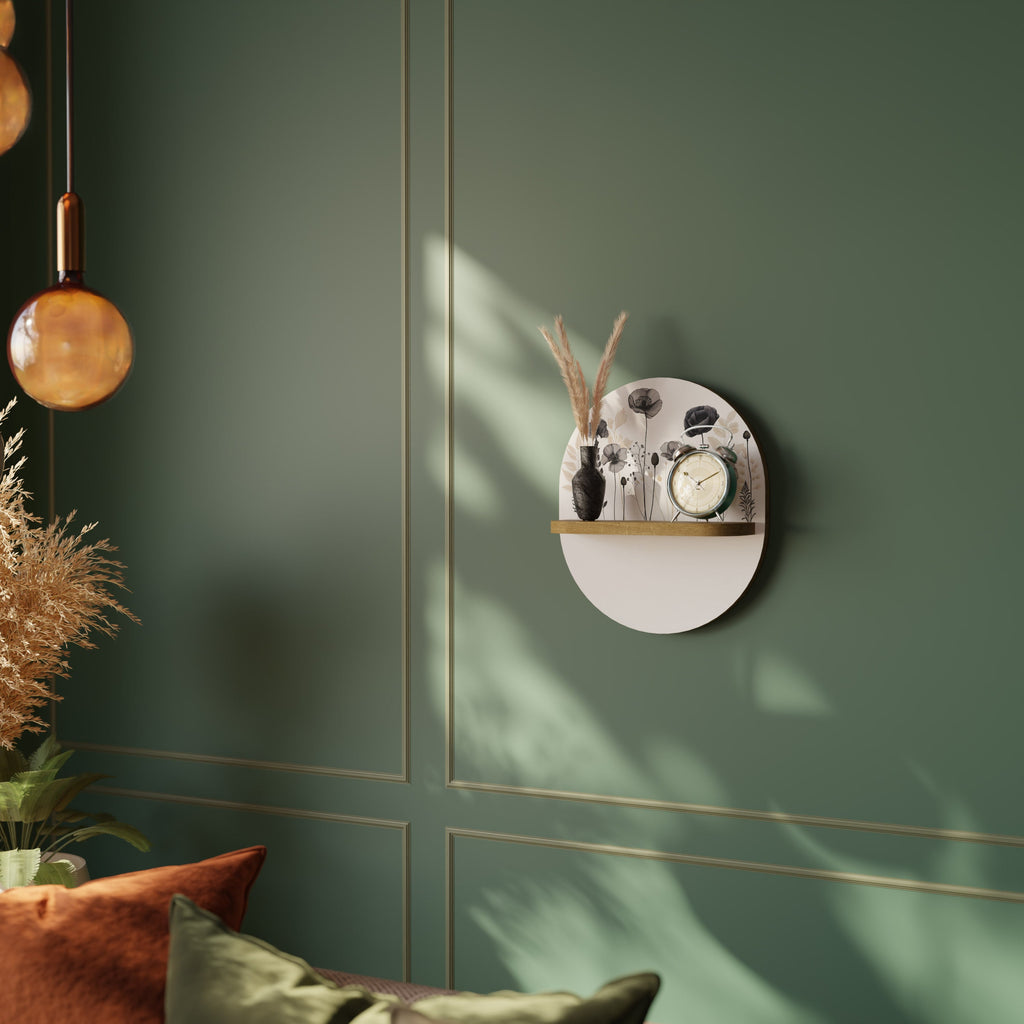 POPPY ALLURE Ovales Kunstregal in Eichenoptik